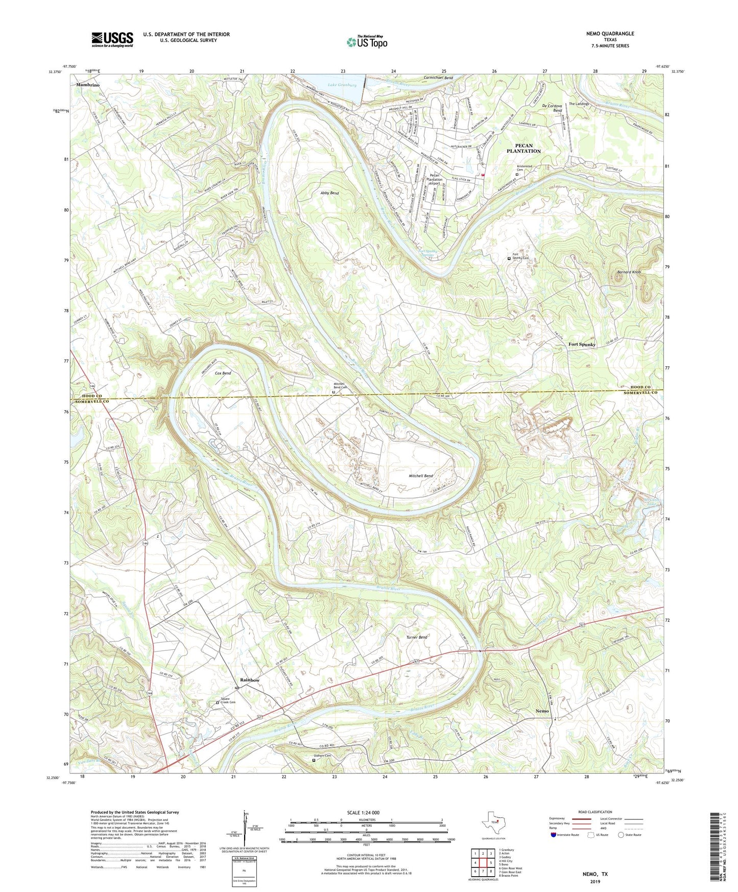 Nemo Texas US Topo Map Image