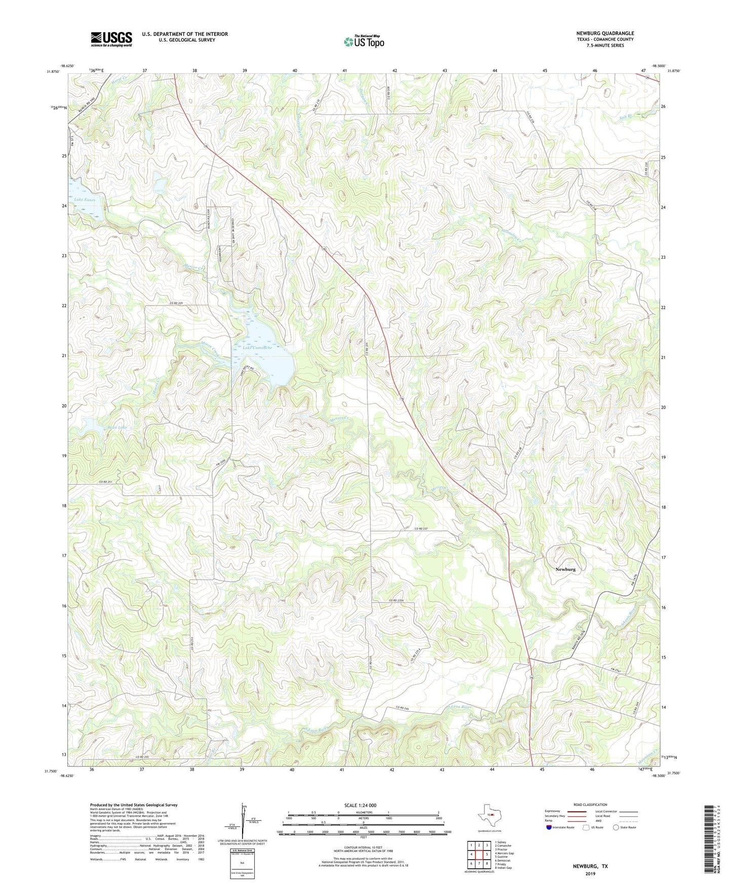 Newburg Texas US Topo Map Image