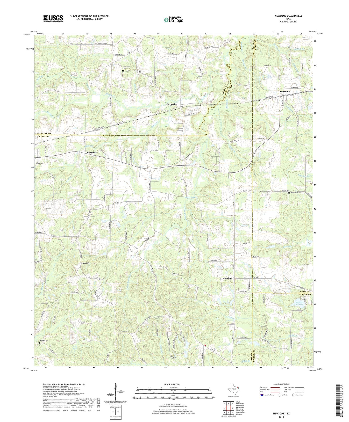 Newsome Texas US Topo Map Image