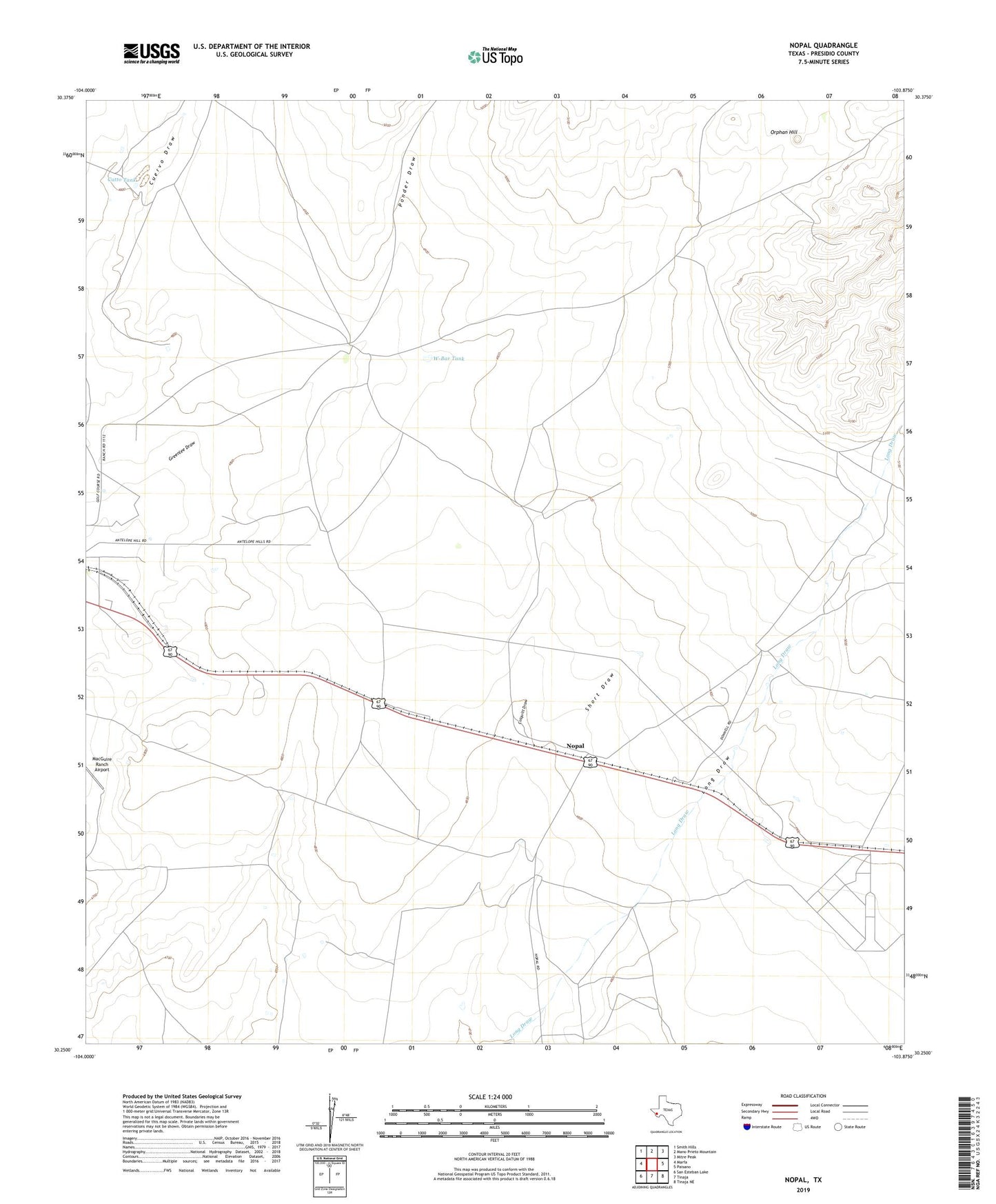 Nopal Texas US Topo Map Image