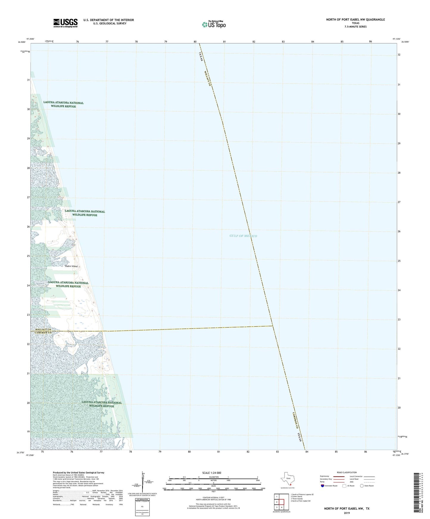 North of Port Isabel NW Texas US Topo Map Image