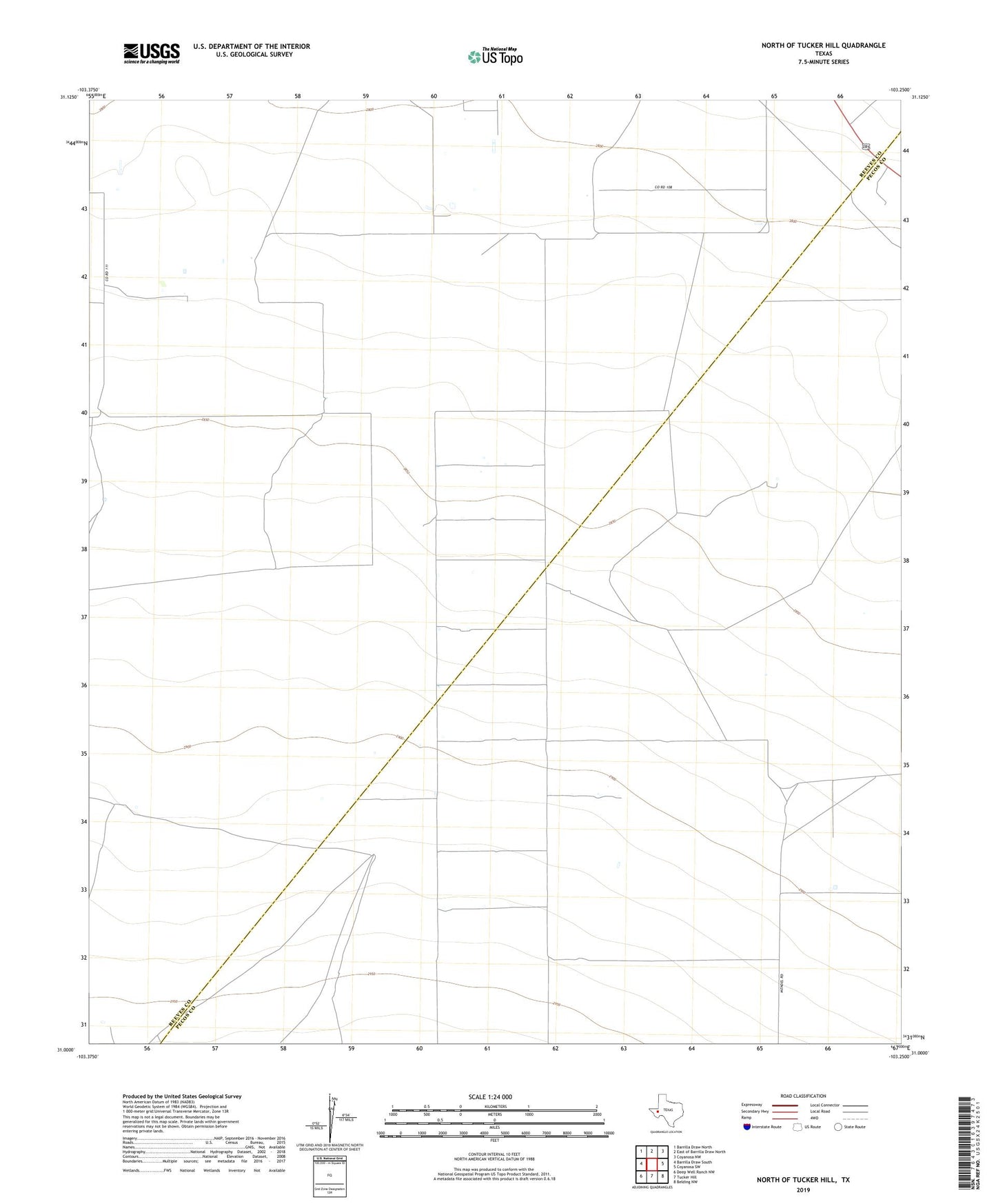 North of Tucker Hill Texas US Topo Map Image