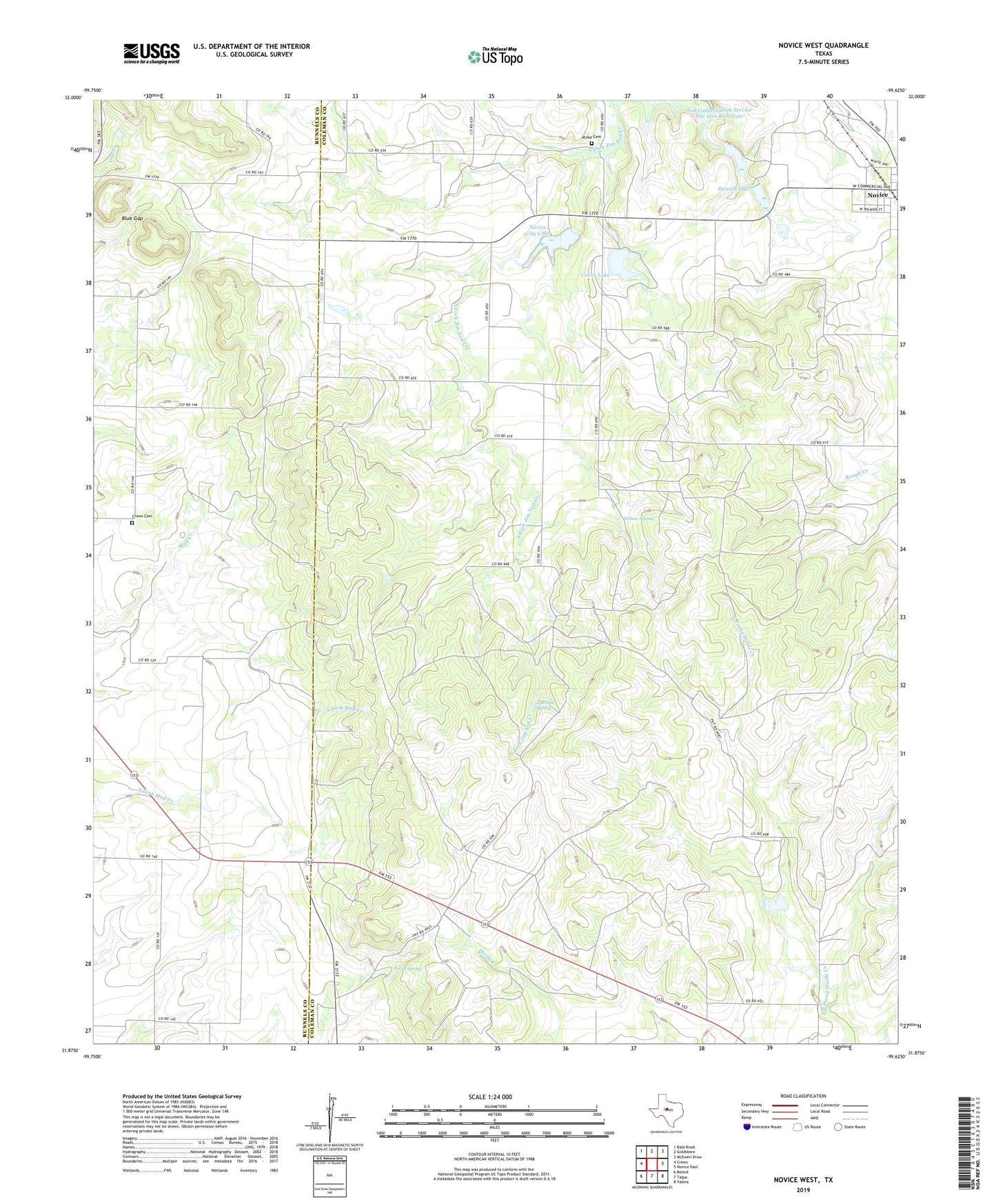 Novice West Texas US Topo Map Image