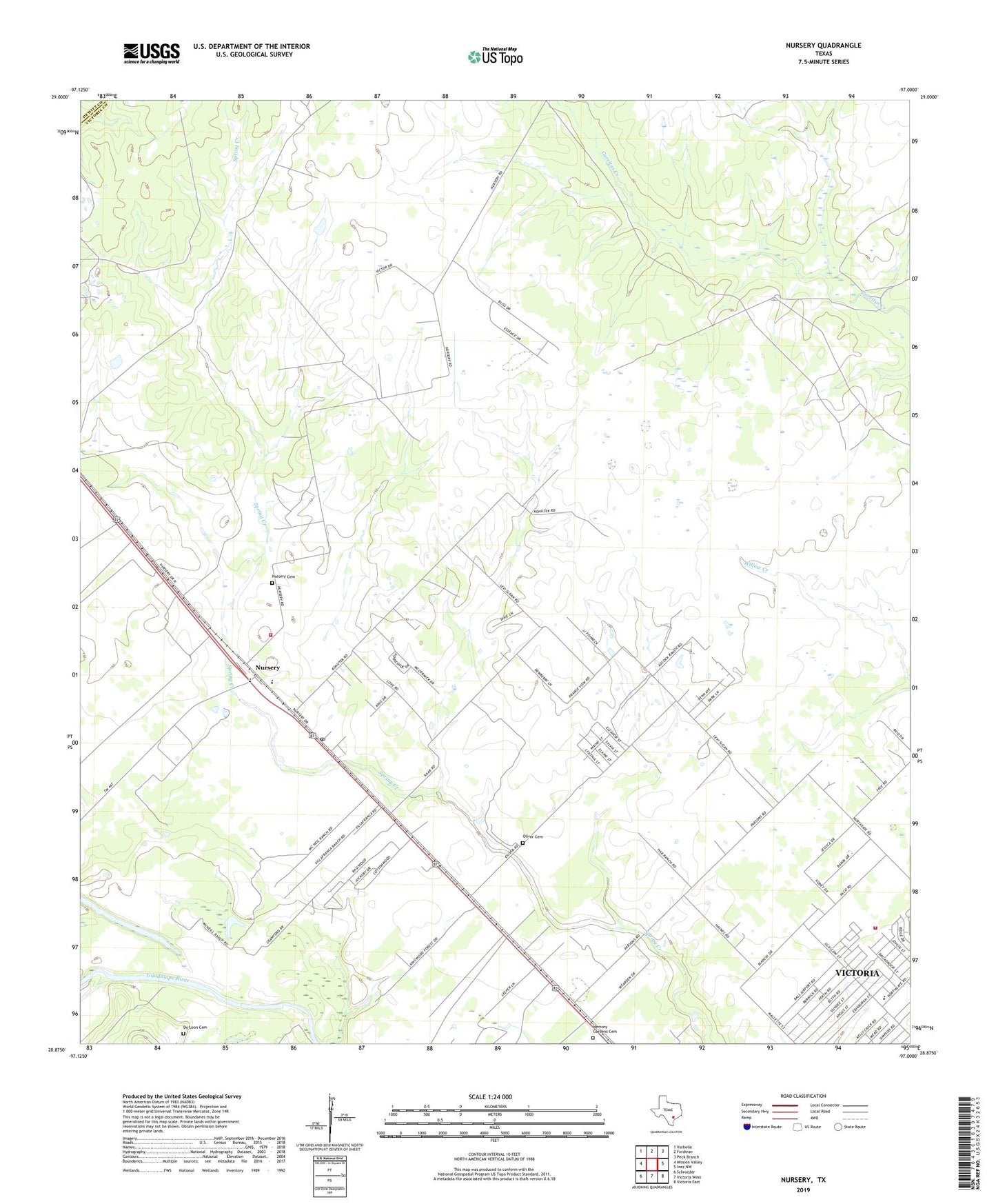 Nursery Texas US Topo Map Image