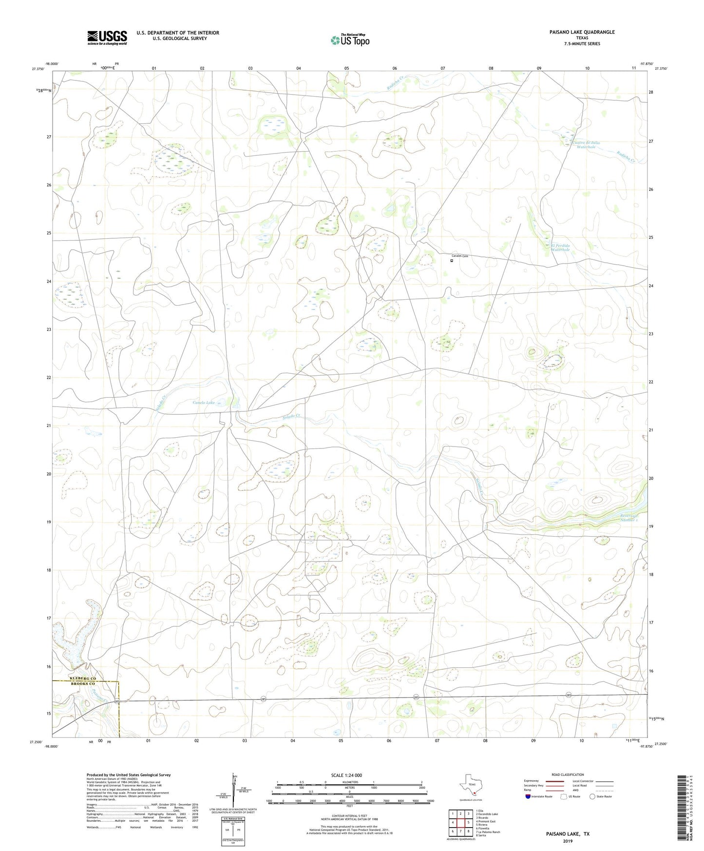 Paisano Lake Texas US Topo Map Image