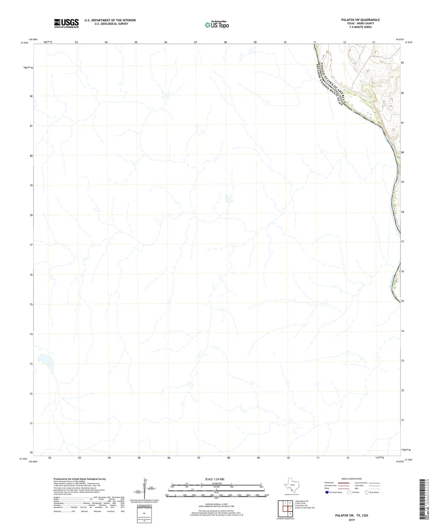 Palafox SW Texas US Topo Map Image