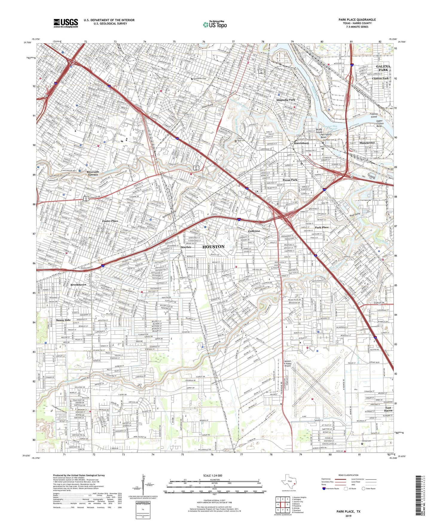 Park Place Texas US Topo Map Image