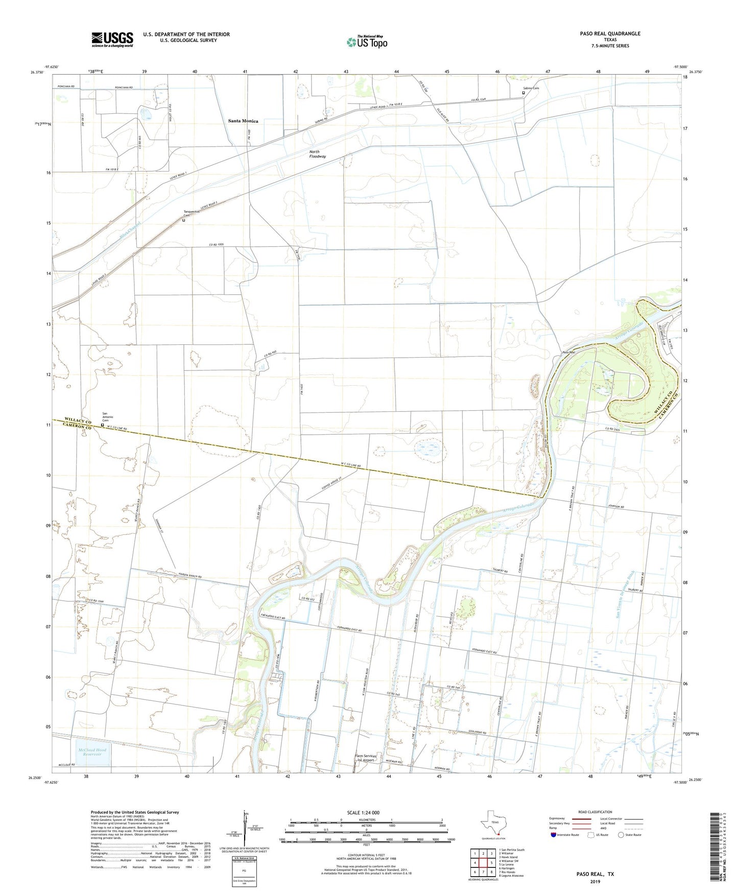 Paso Real Texas US Topo Map Image