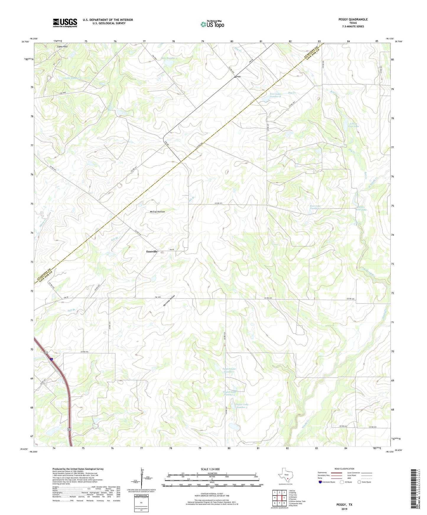 Peggy Texas US Topo Map Image