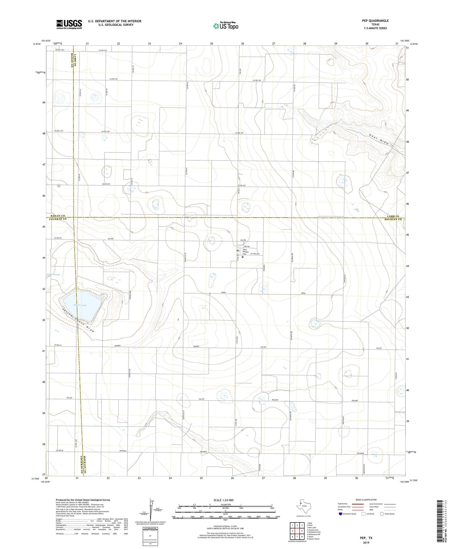 Pep Texas US Topo Map Image