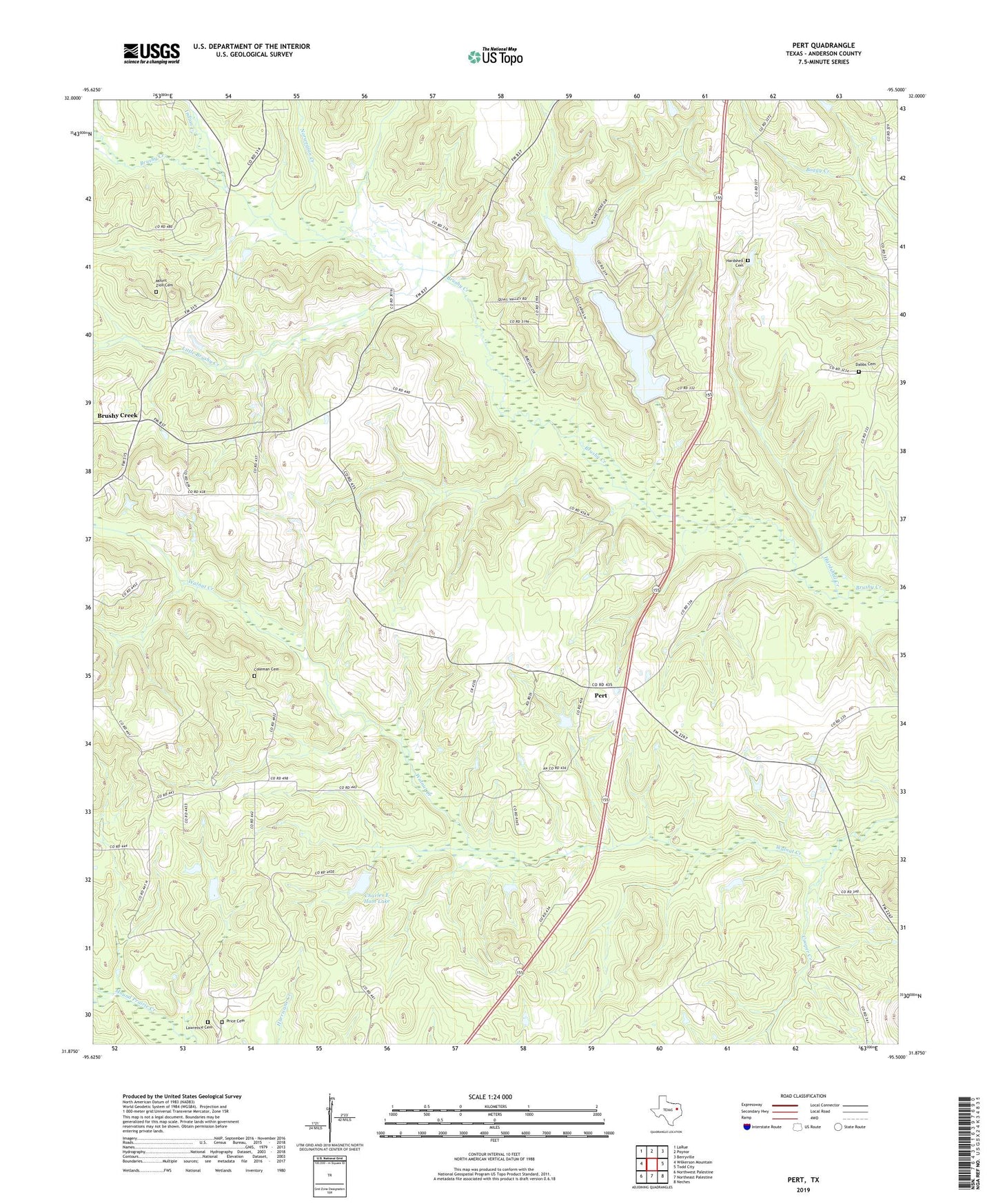 Pert Texas US Topo Map Image