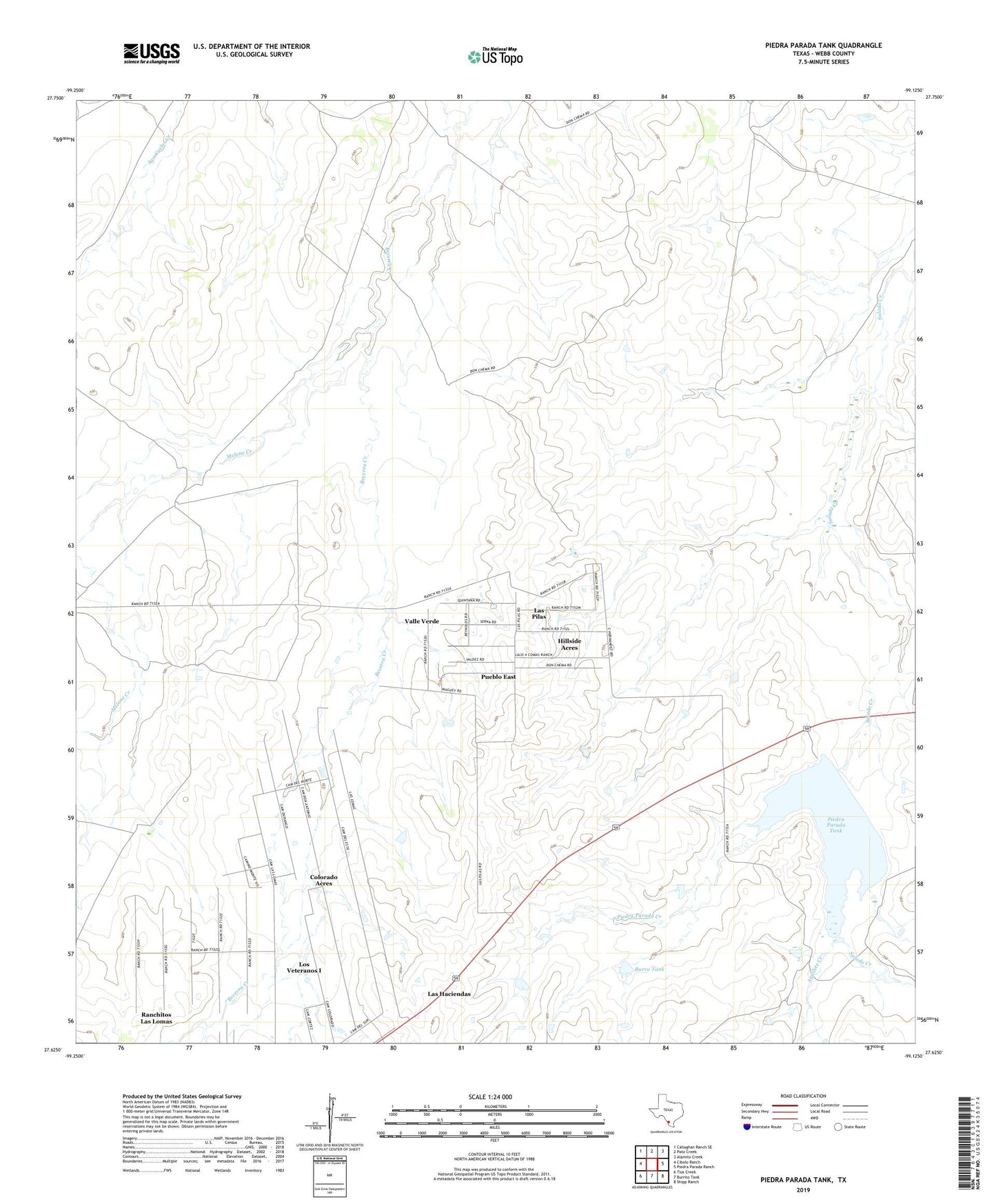 Piedra Parada Tank Texas US Topo Map Image