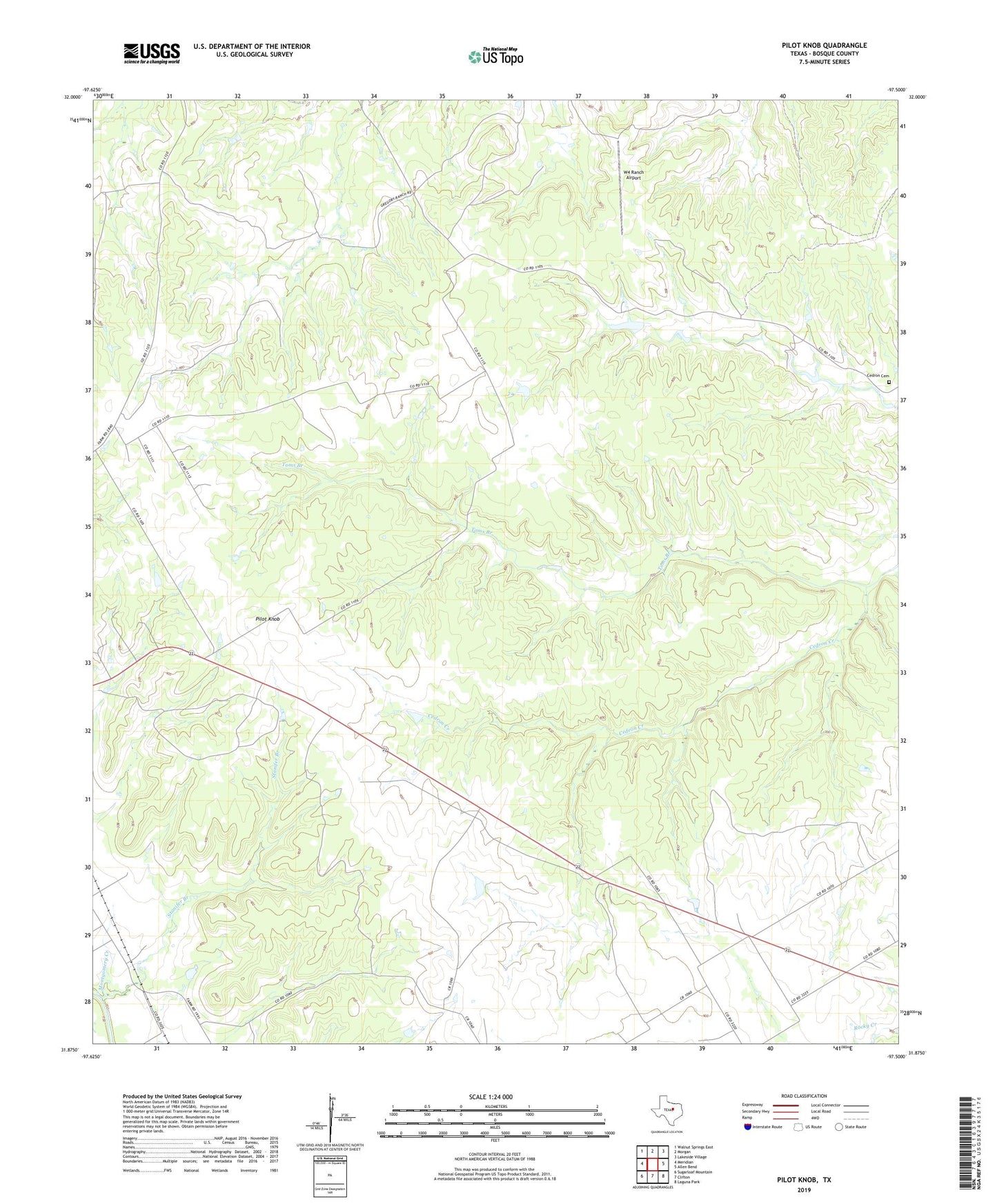 Pilot Knob Texas US Topo Map Image