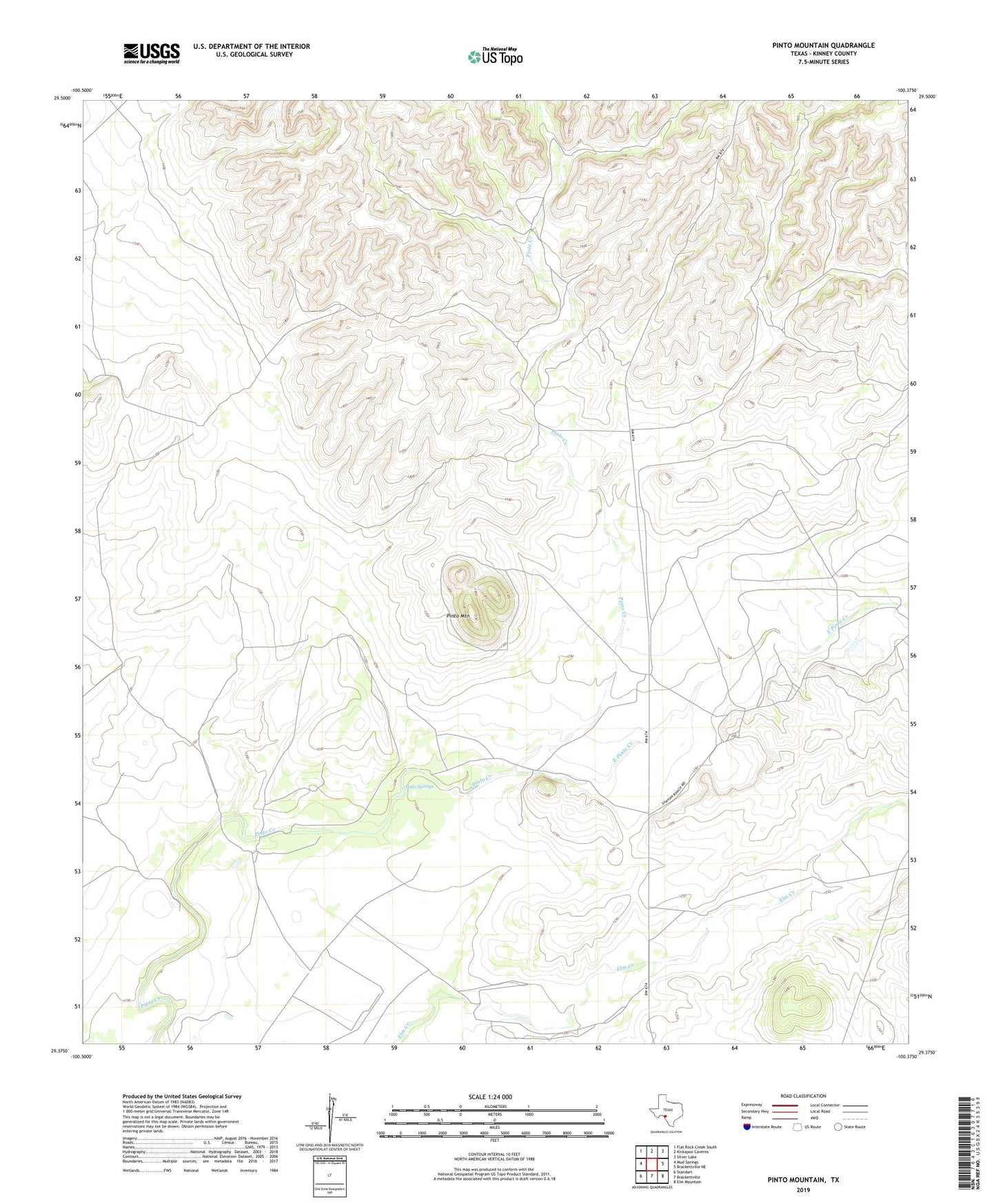 Pinto Mountain Texas US Topo Map Image