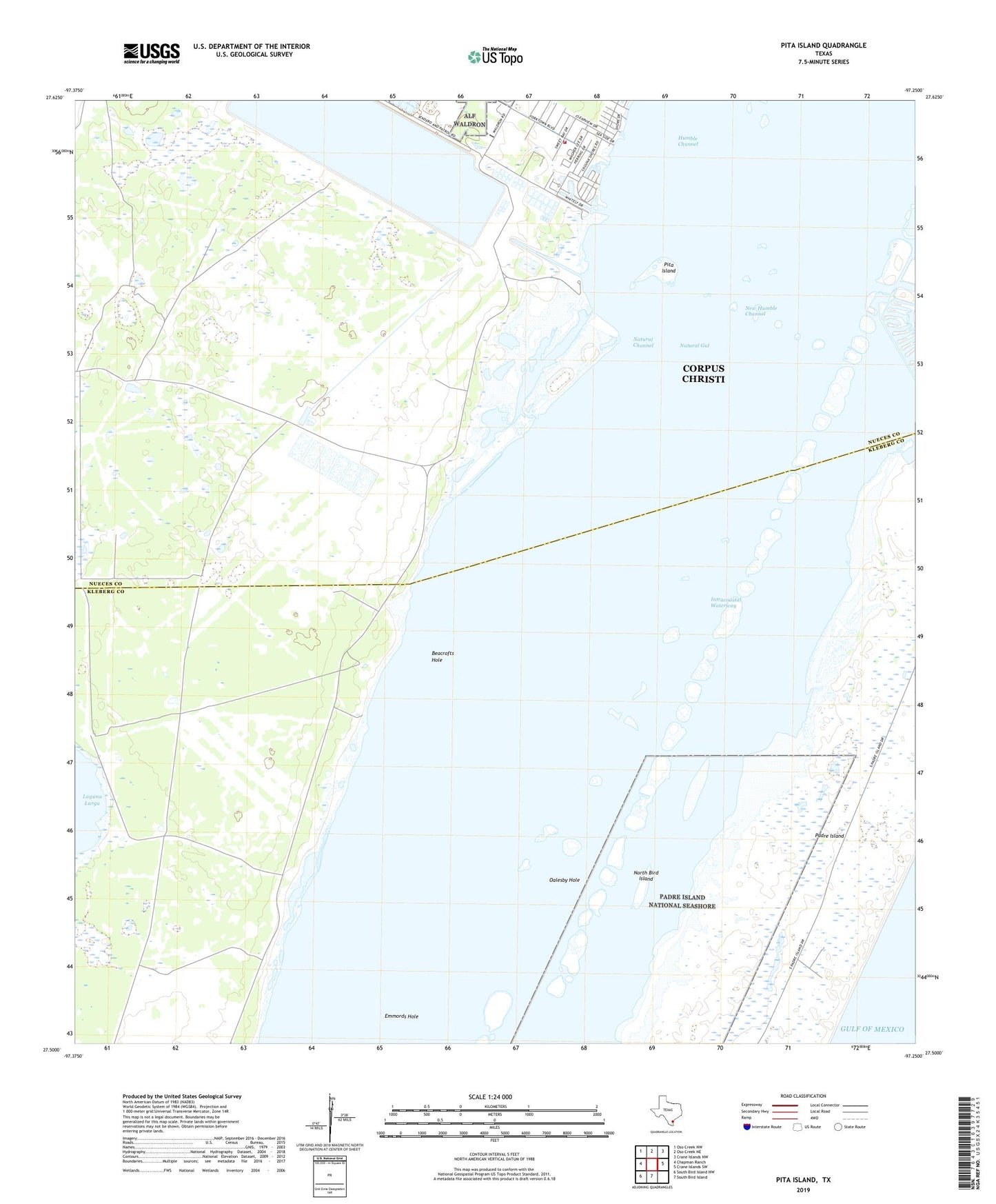Pita Island Texas US Topo Map Image