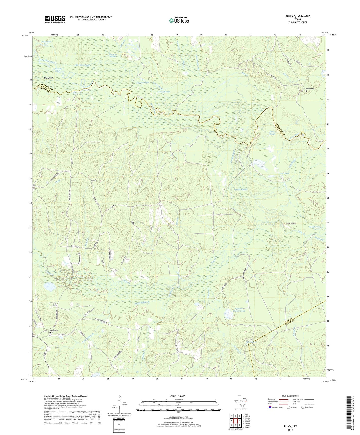 Pluck Texas US Topo Map Image