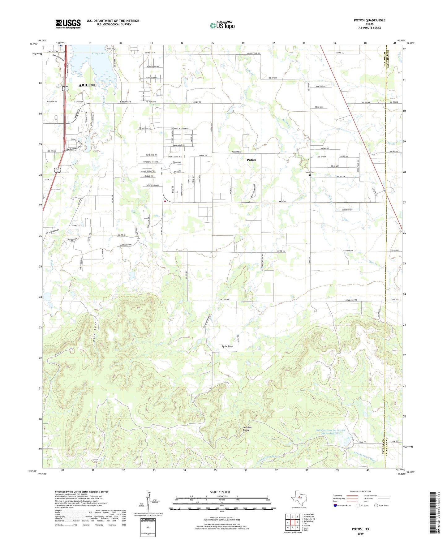 Potosi Texas US Topo Map Image