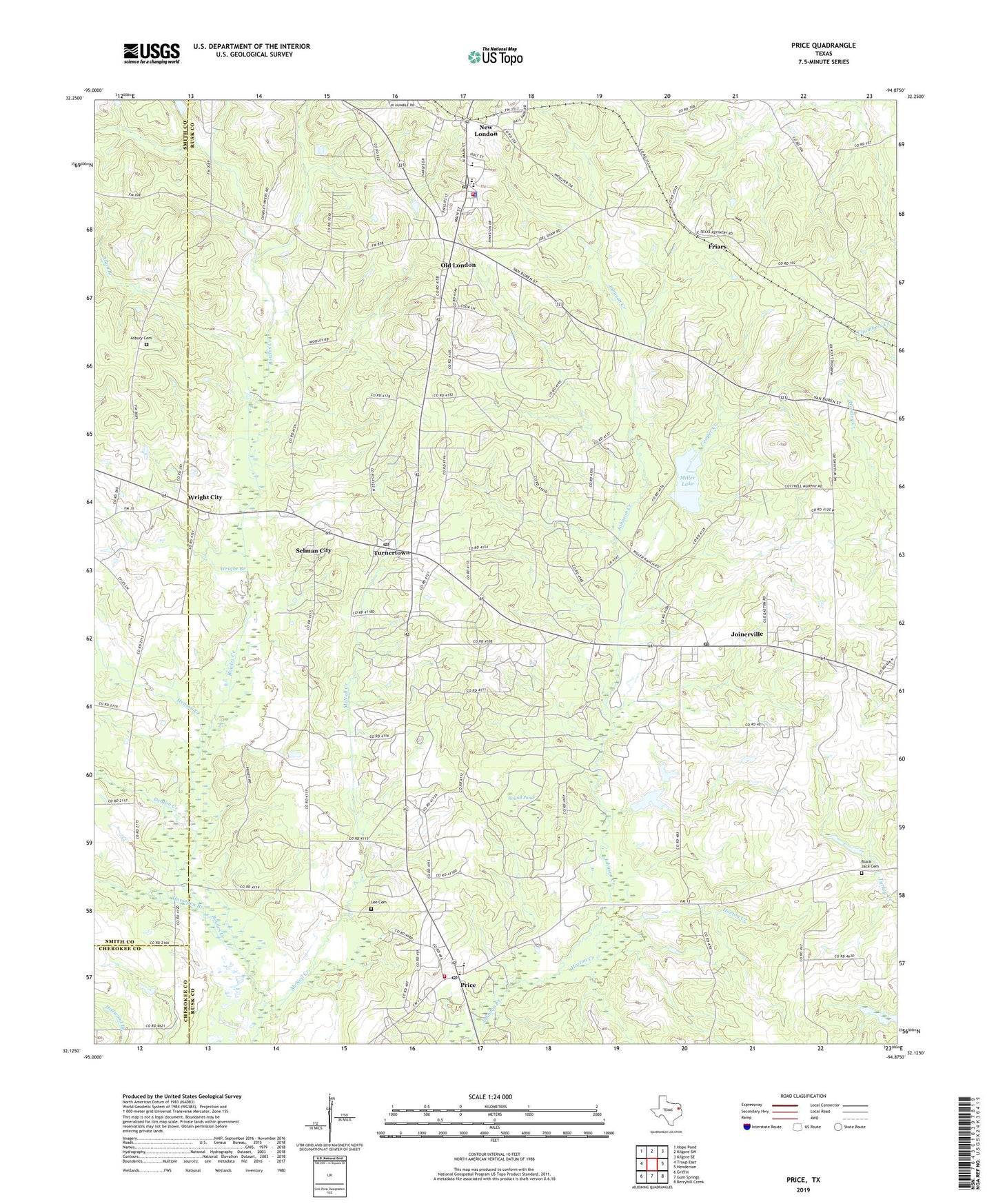 Price Texas US Topo Map Image