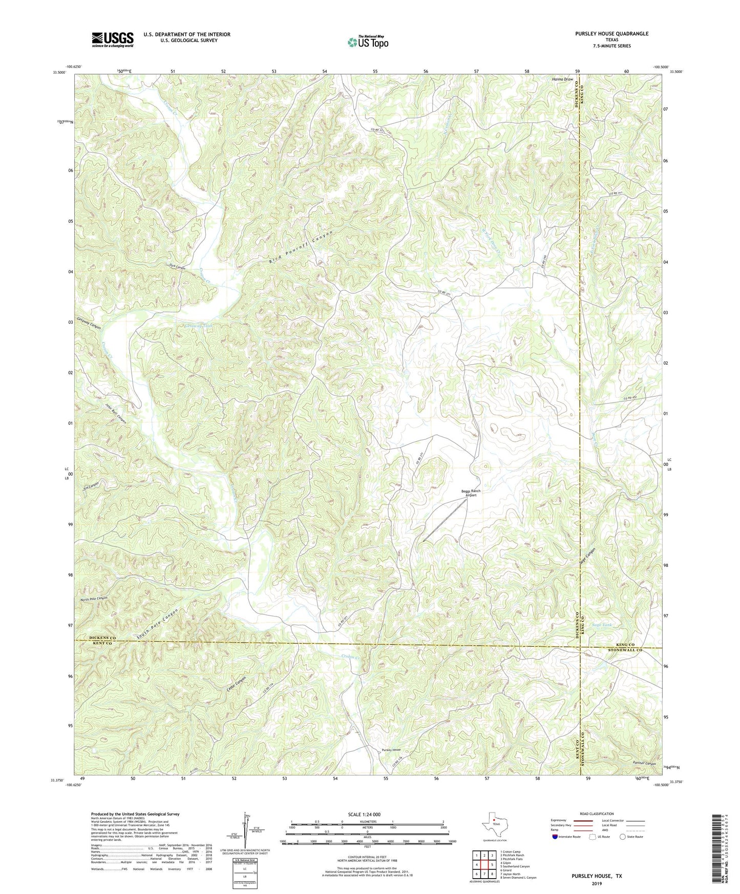 Pursley House Texas US Topo Map Image