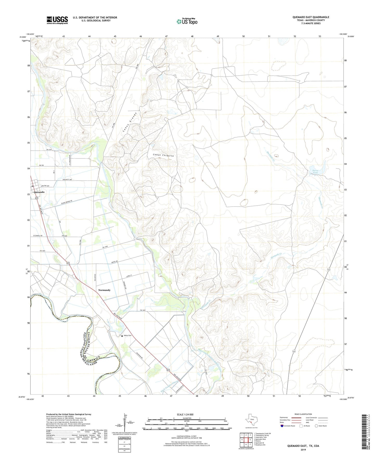 Quemado East Texas US Topo Map Image