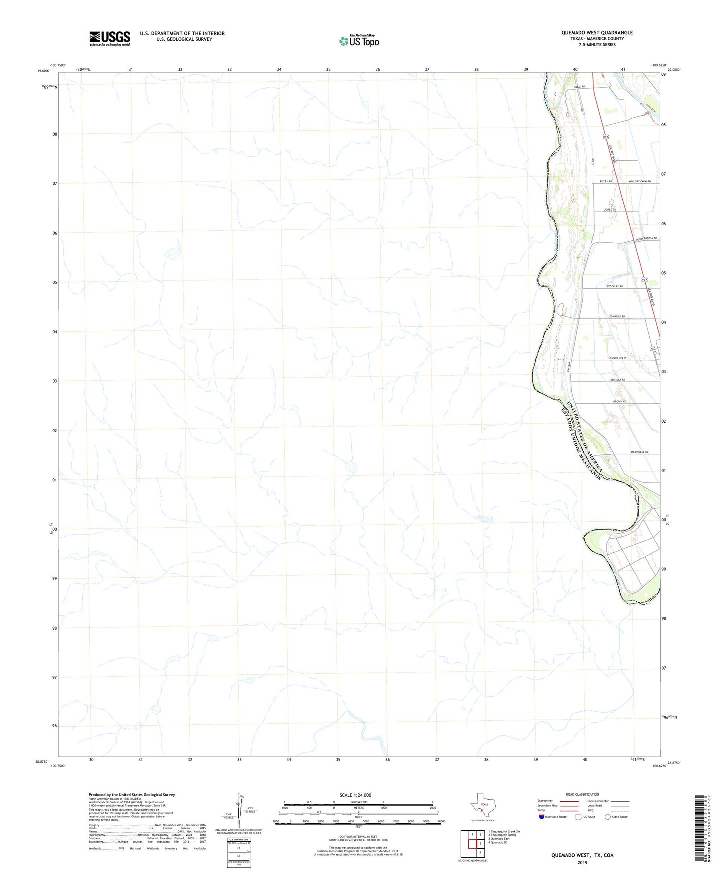 Quemado West Texas US Topo Map Image