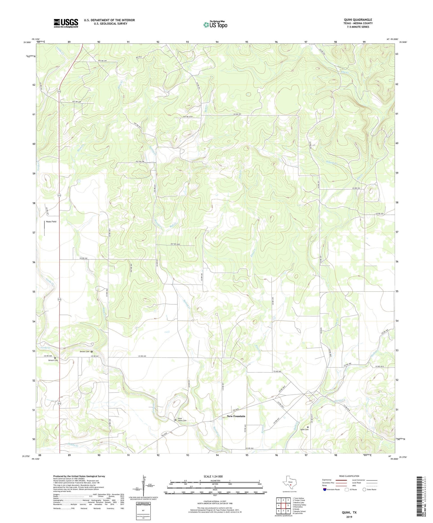 Quihi Texas US Topo Map Image