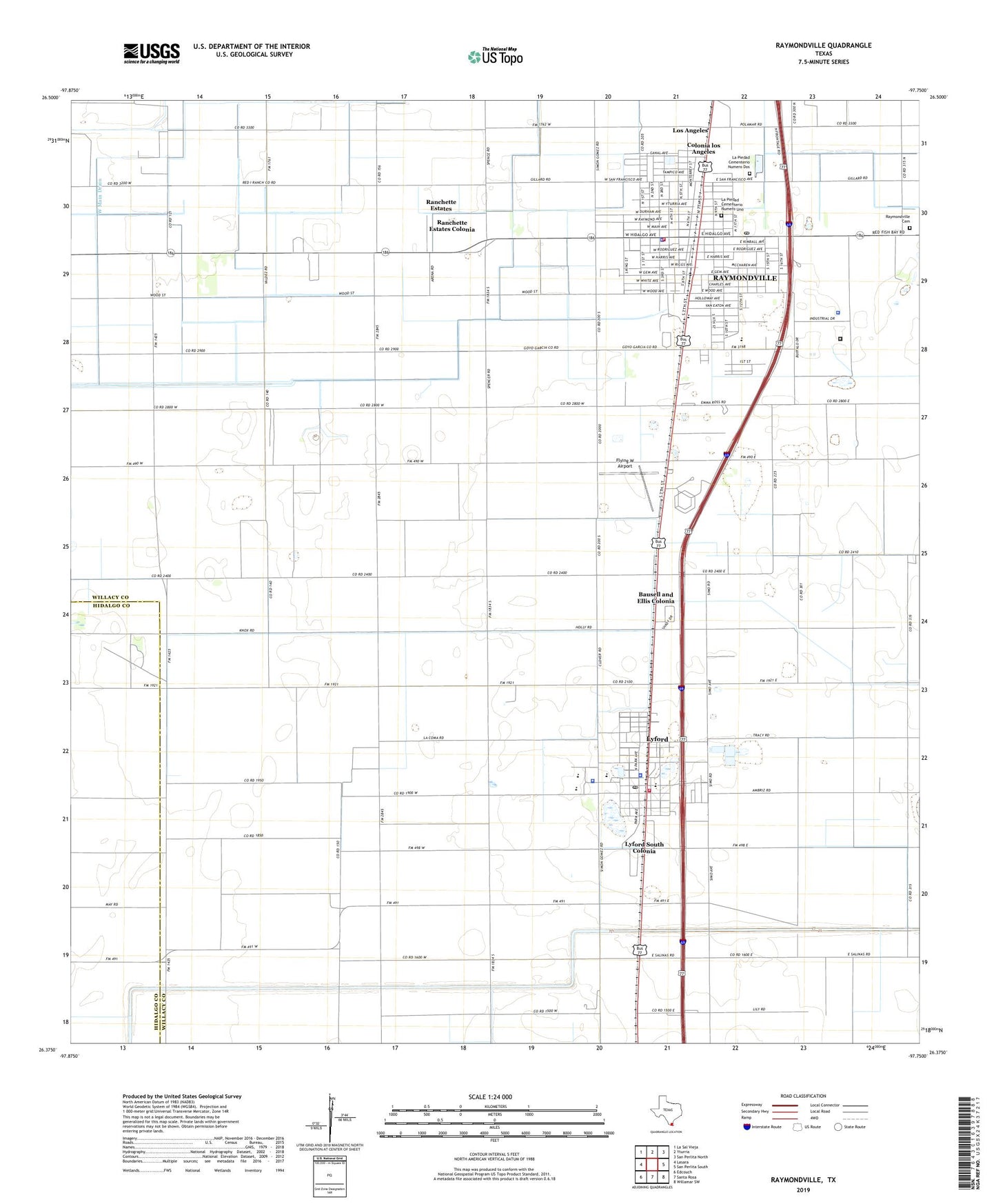 Raymondville Texas US Topo Map Image