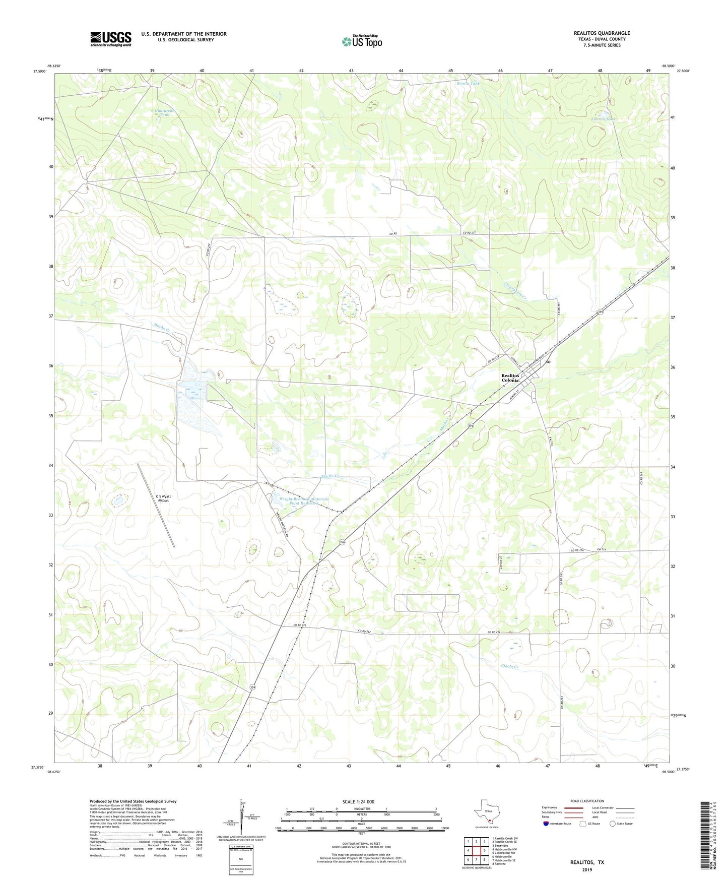 Realitos Texas US Topo Map Image