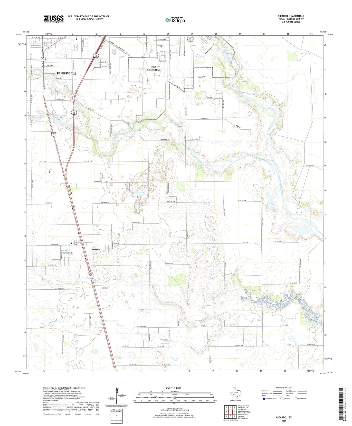 Ricardo Texas US Topo Map Image