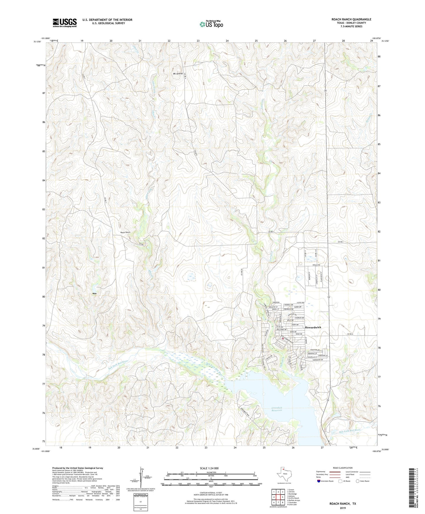 Roach Ranch Texas US Topo Map Image