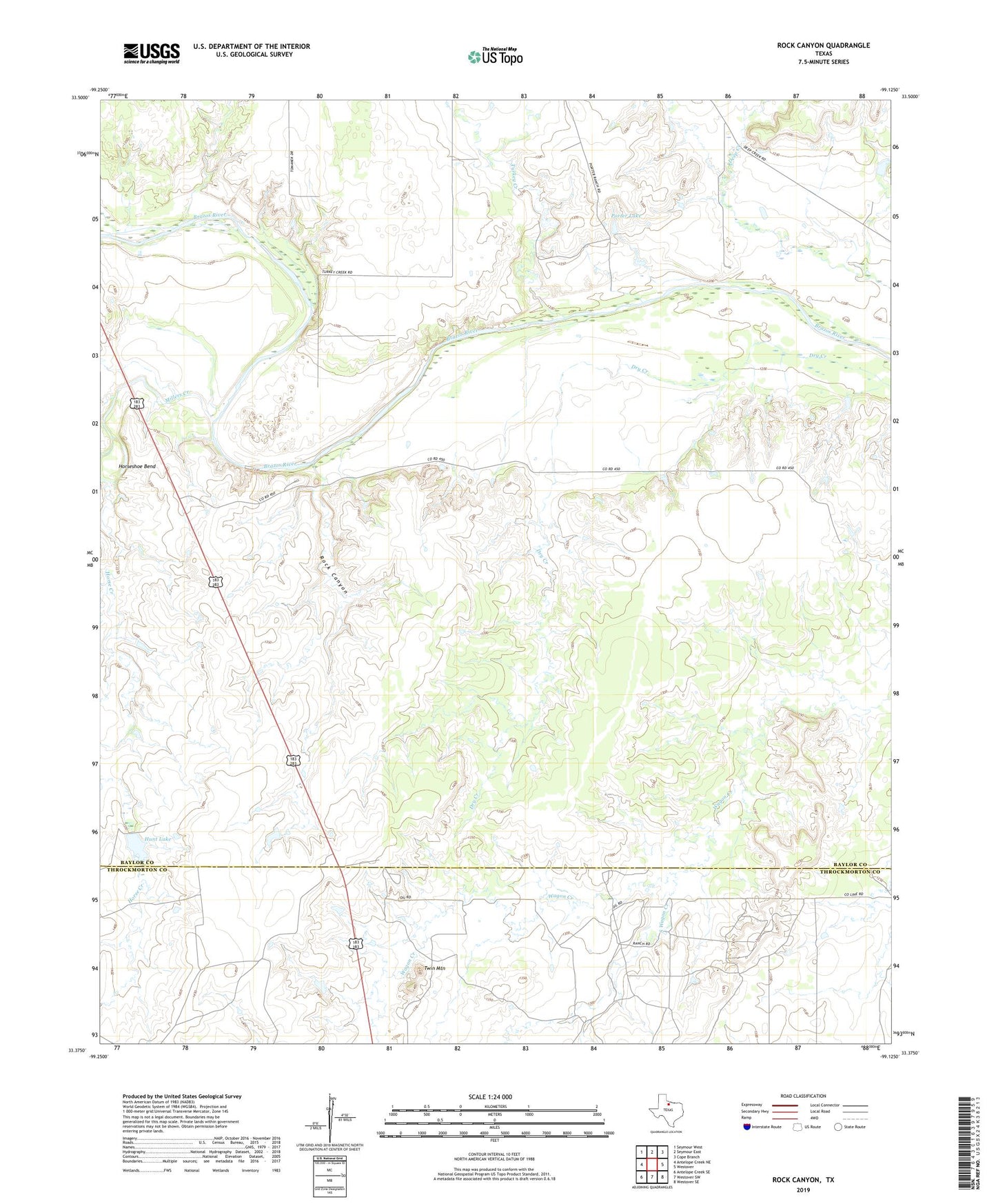 Rock Canyon Texas US Topo Map Image