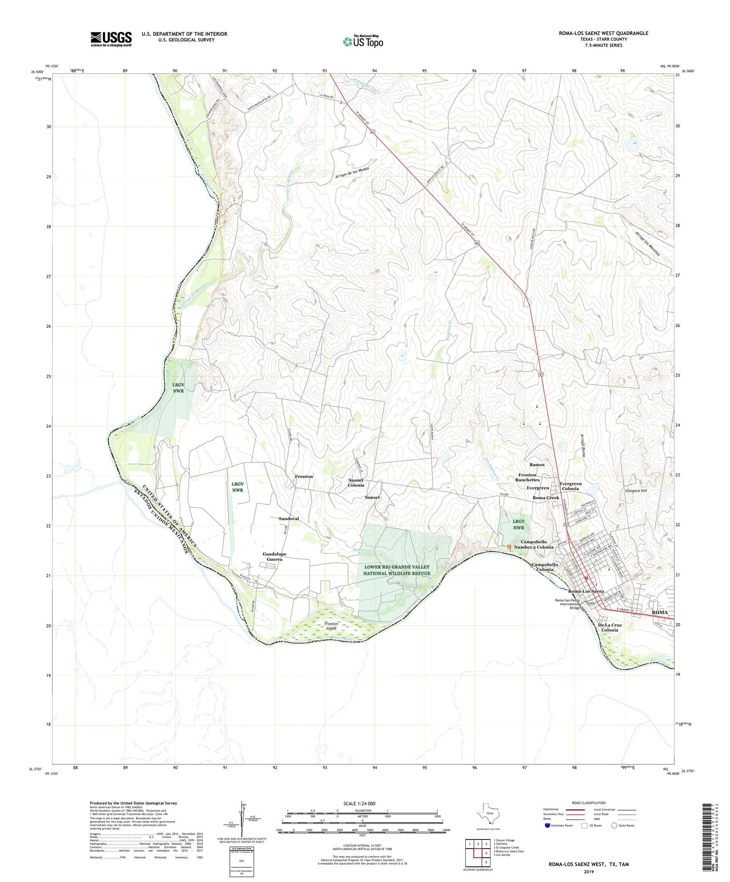 Roma-Los Saenz West Texas US Topo Map Image