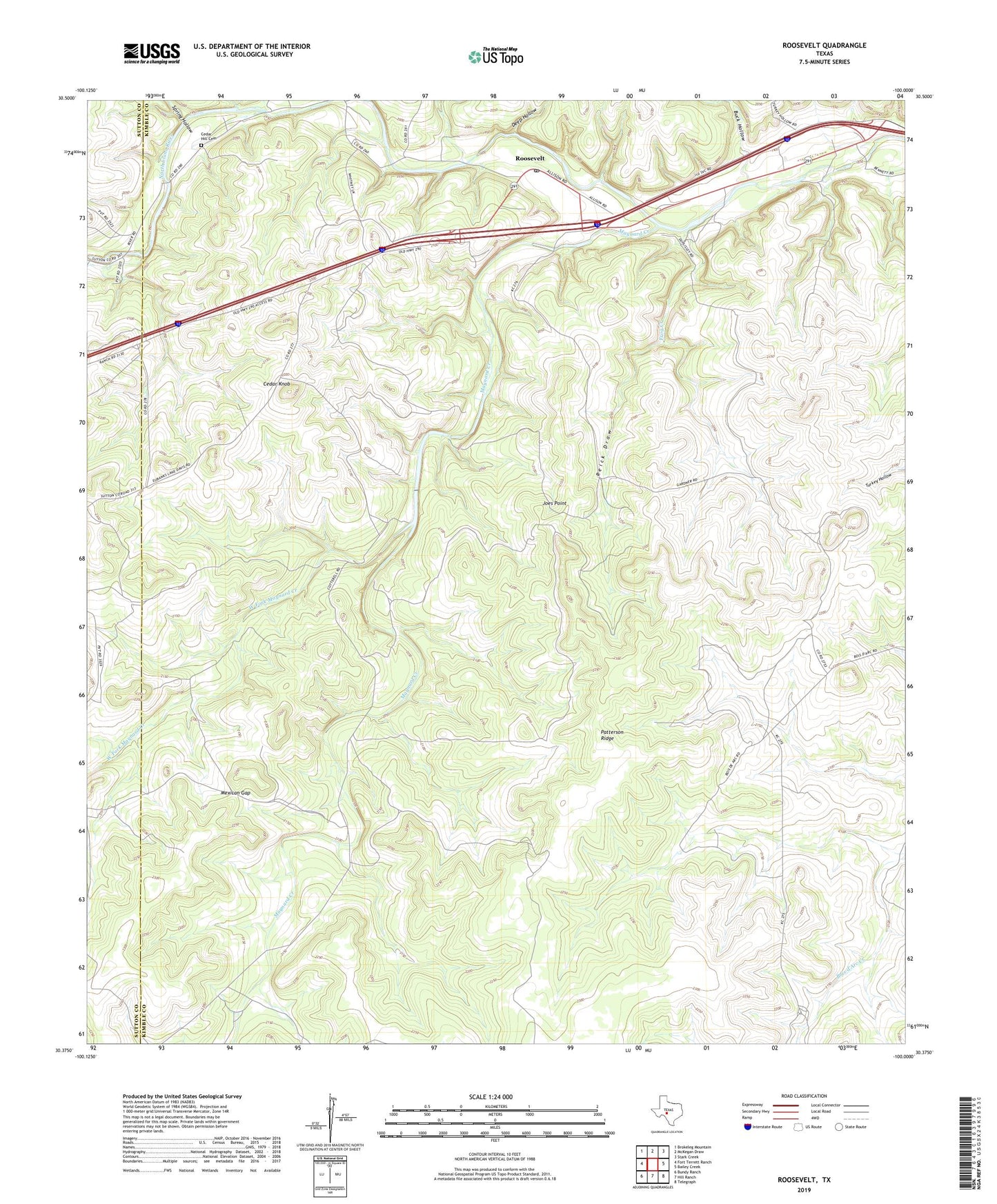 Roosevelt Texas US Topo Map Image