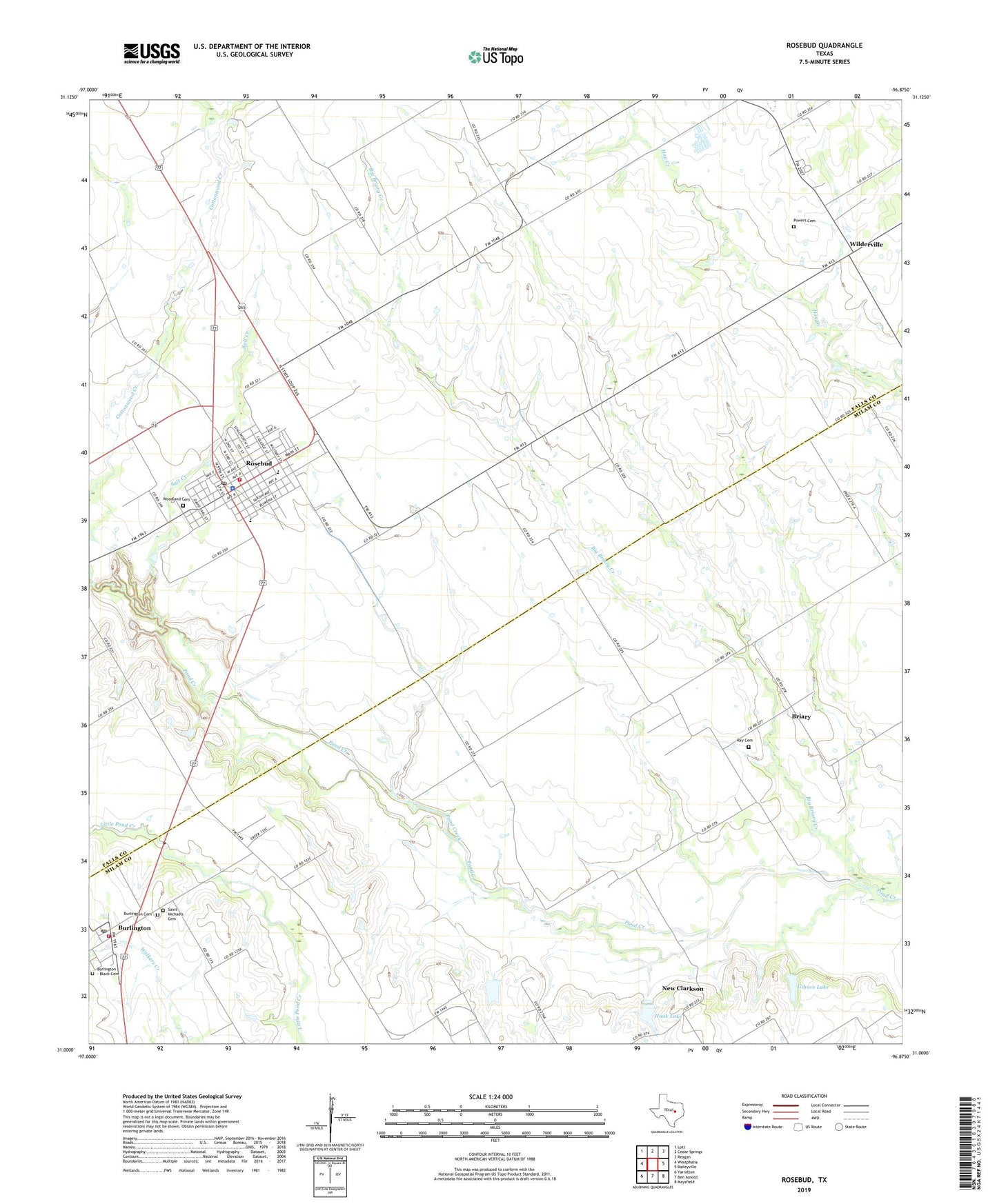 Rosebud Texas US Topo Map Image