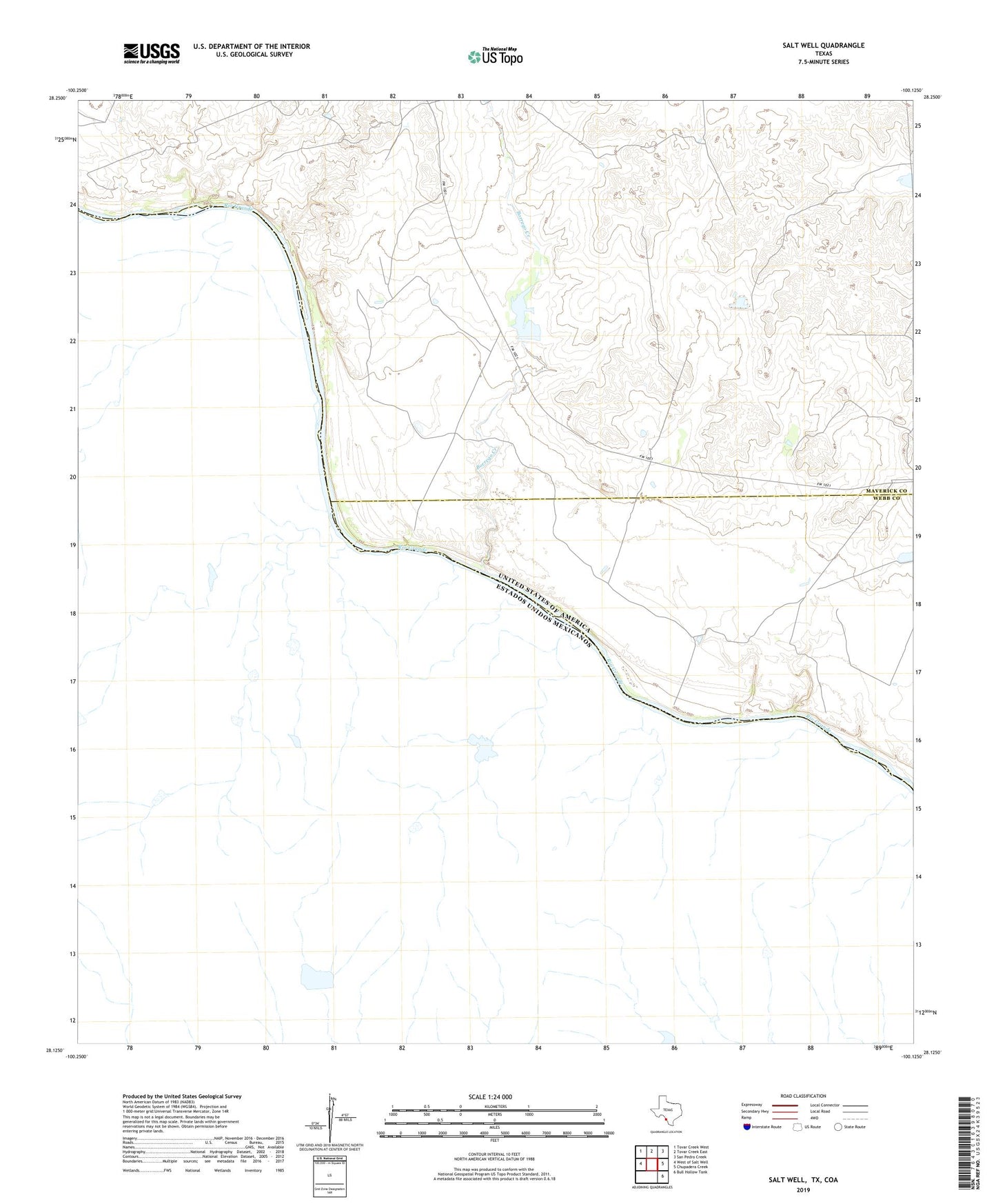 Salt Well Texas US Topo Map Image
