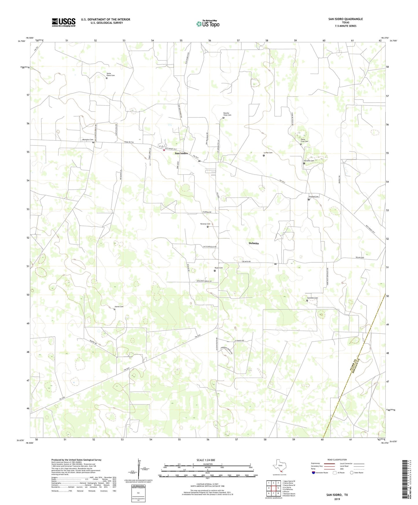 San Isidro Texas US Topo Map Image
