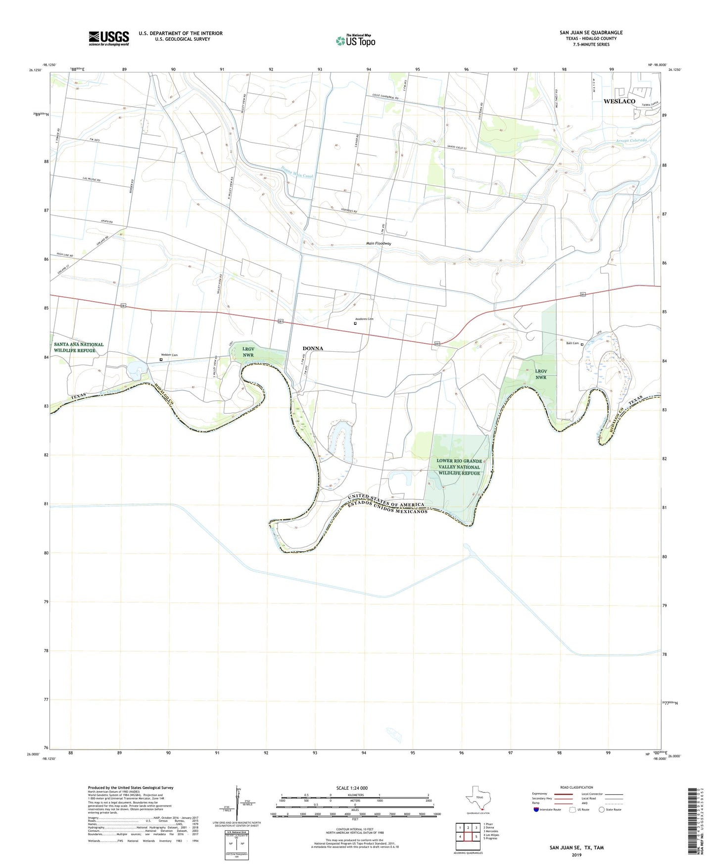 San Juan SE Texas US Topo Map Image