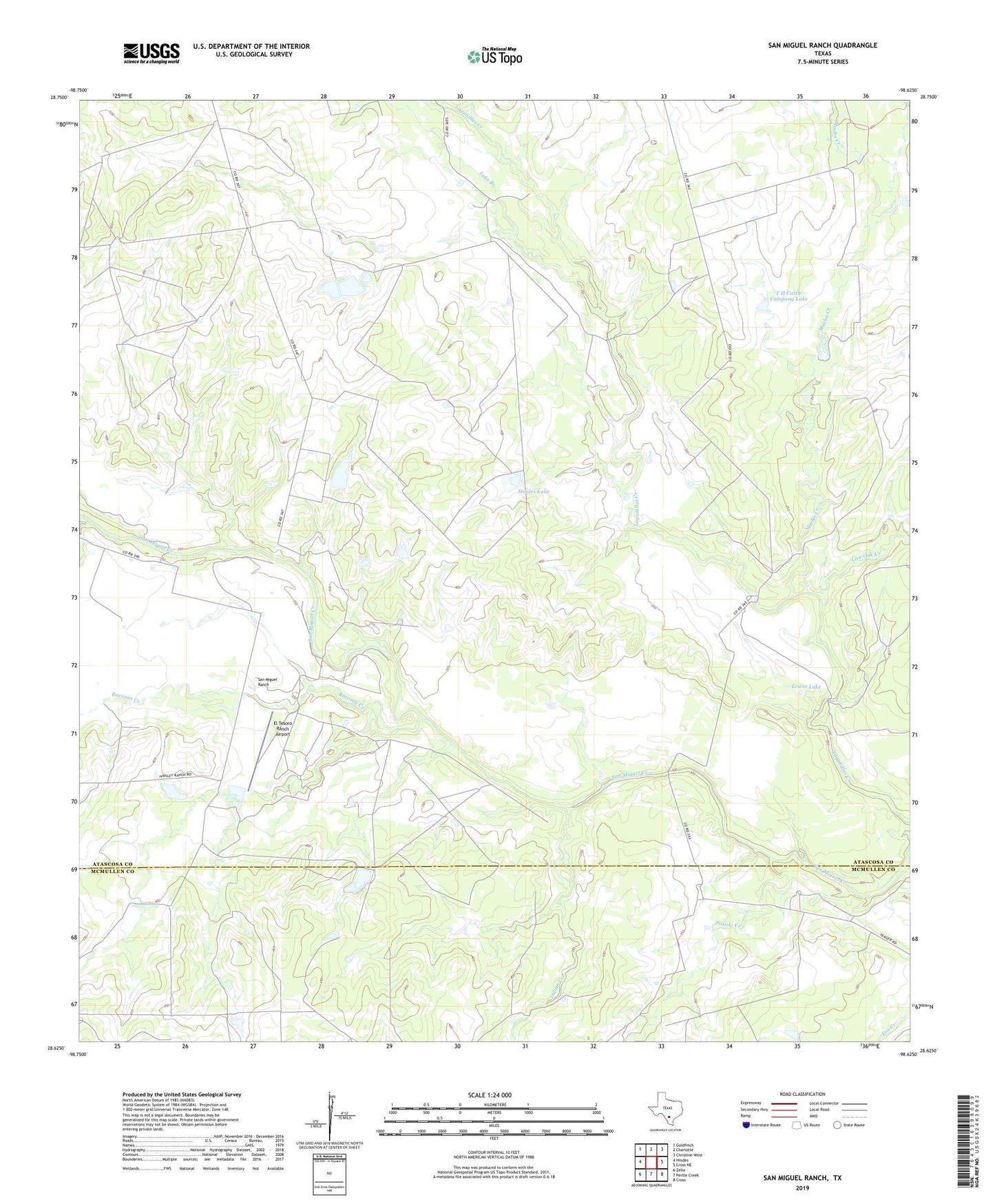 San Miguel Ranch Texas US Topo Map Image