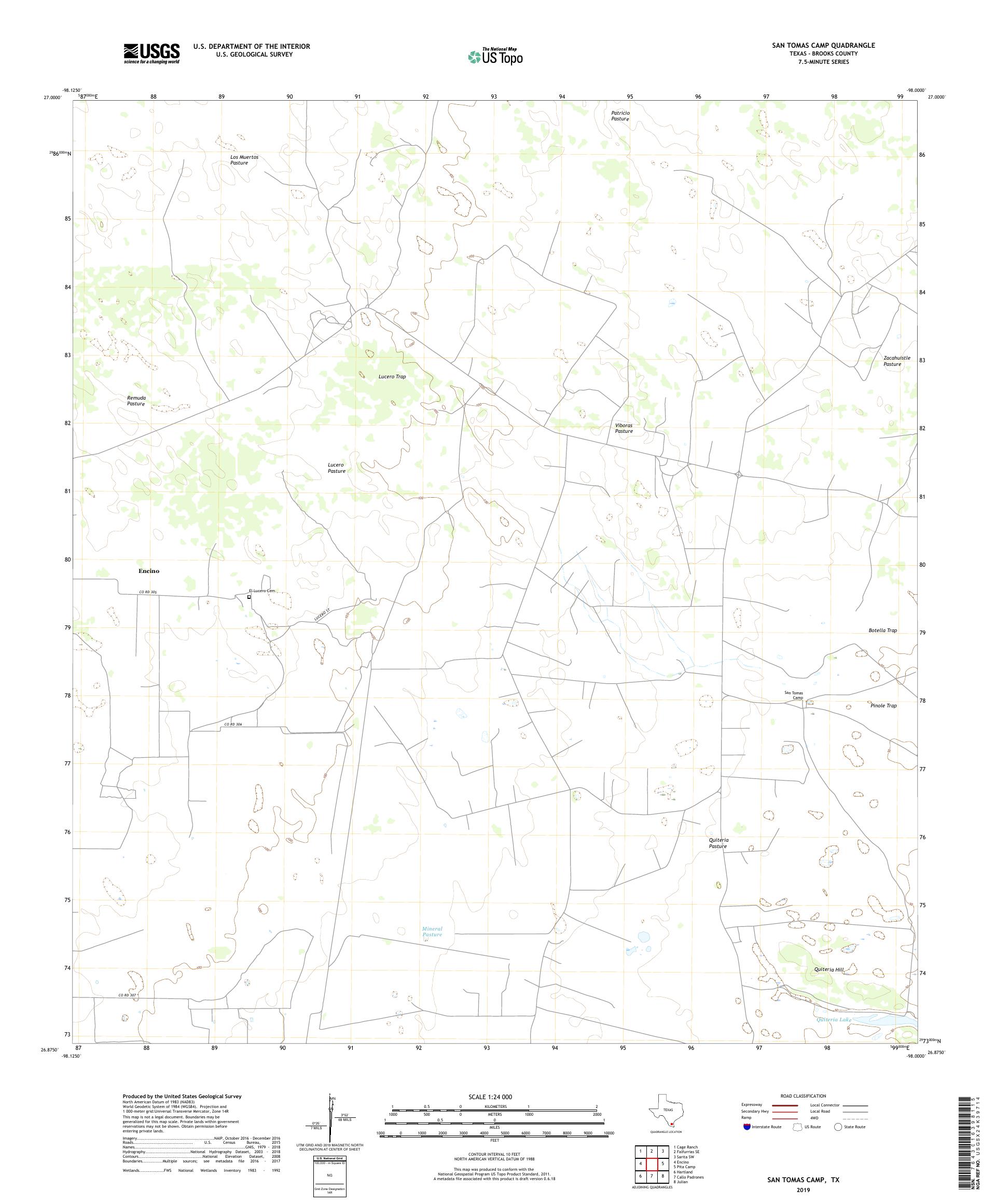 San Tomas Camp Texas US Topo Map – MyTopo Map Store