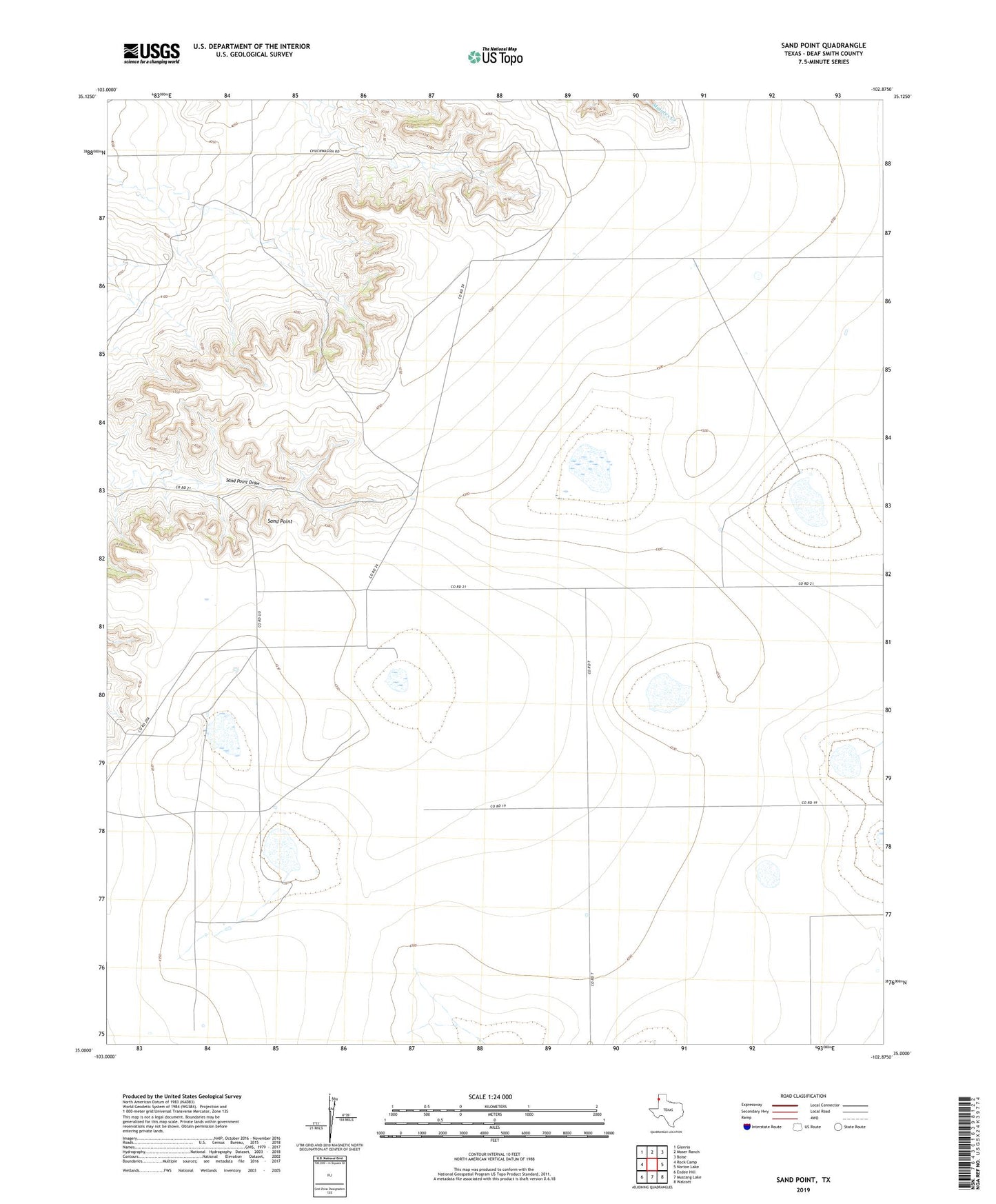 Sand Point Texas US Topo Map Image