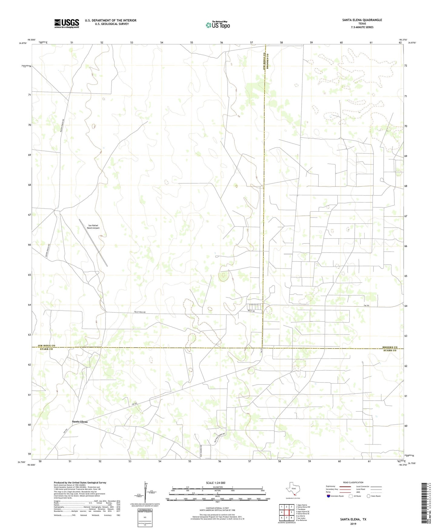 Santa Elena Texas US Topo Map Image