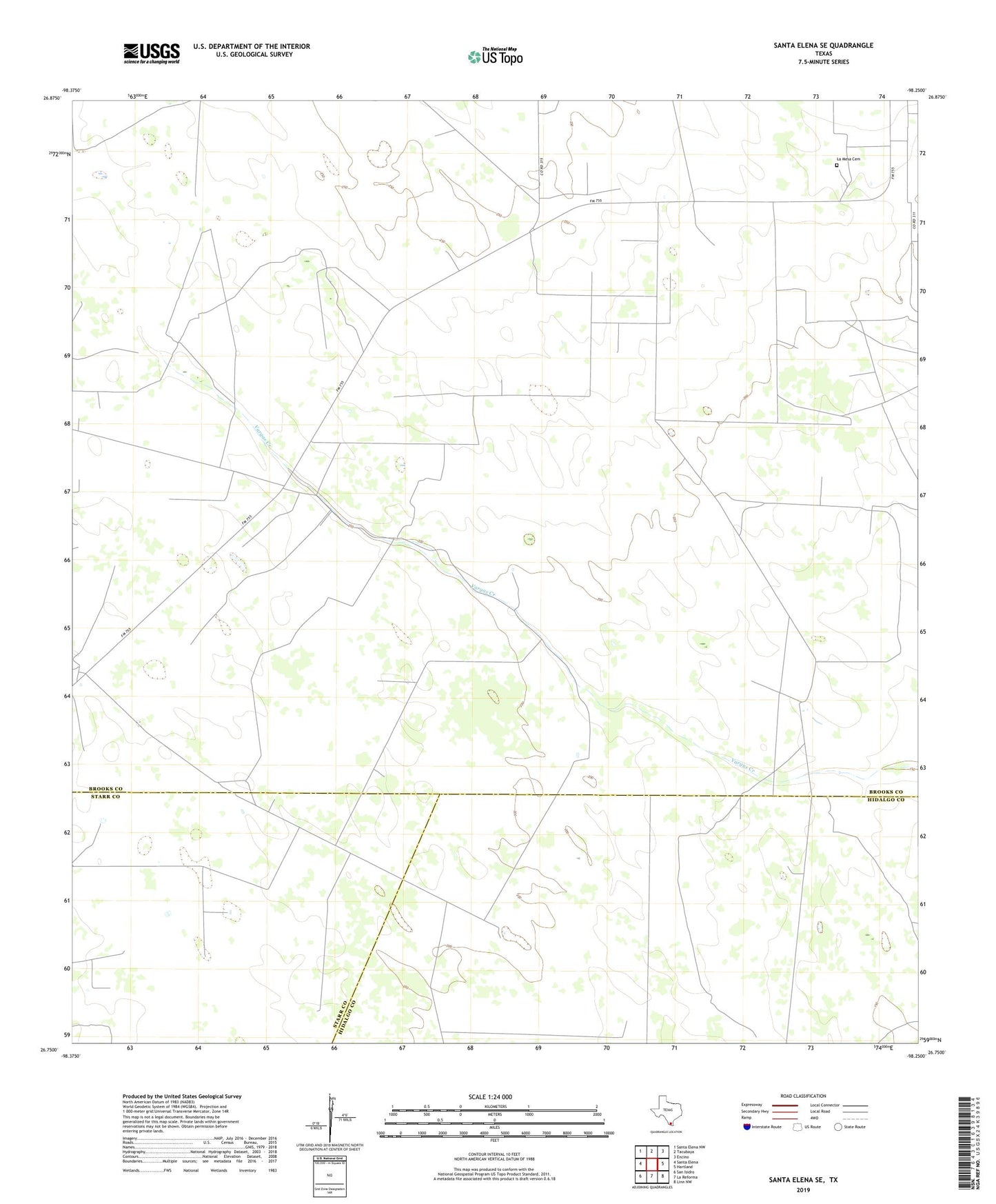Santa Elena SE Texas US Topo Map Image