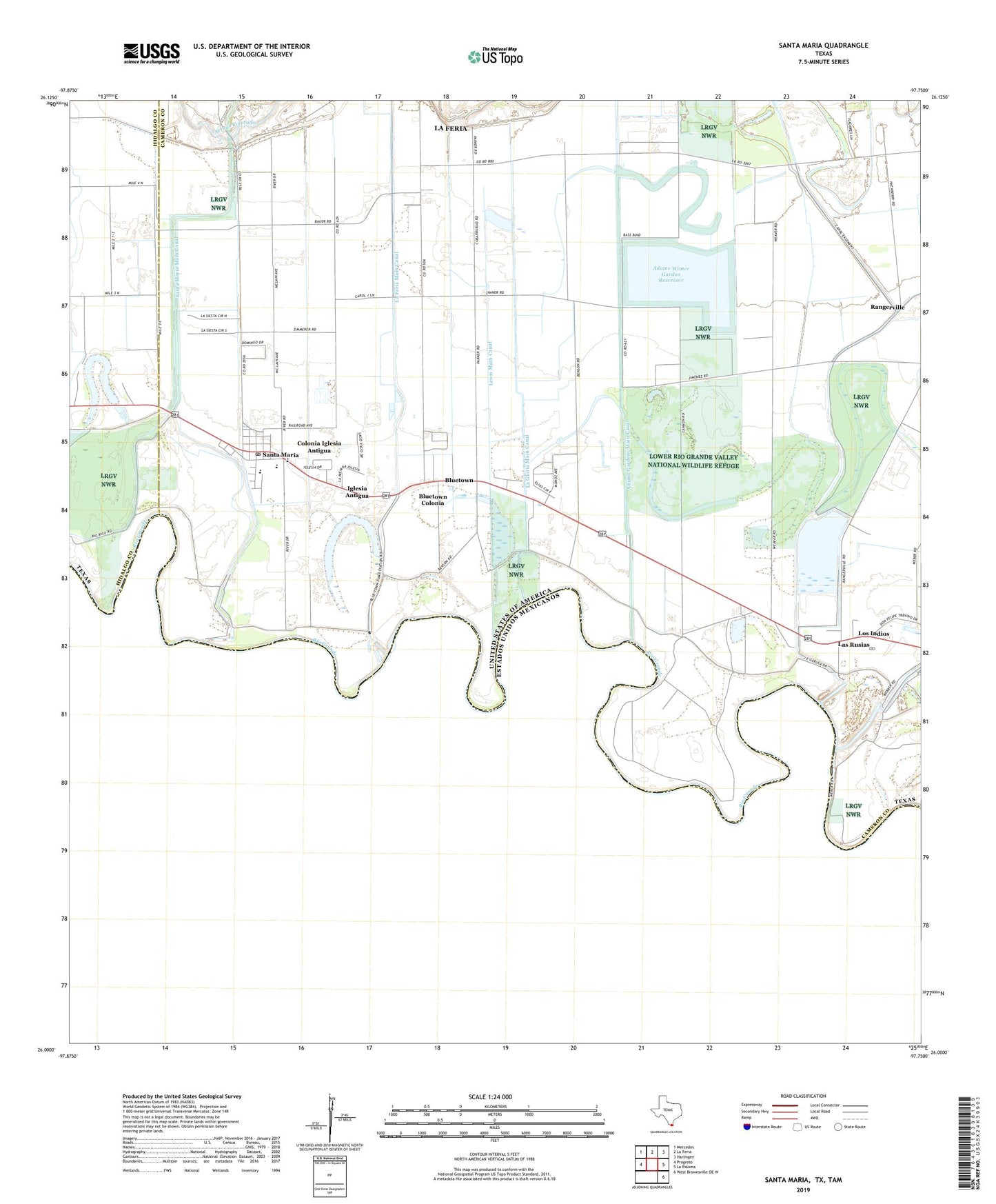 Santa Maria Texas US Topo Map Image