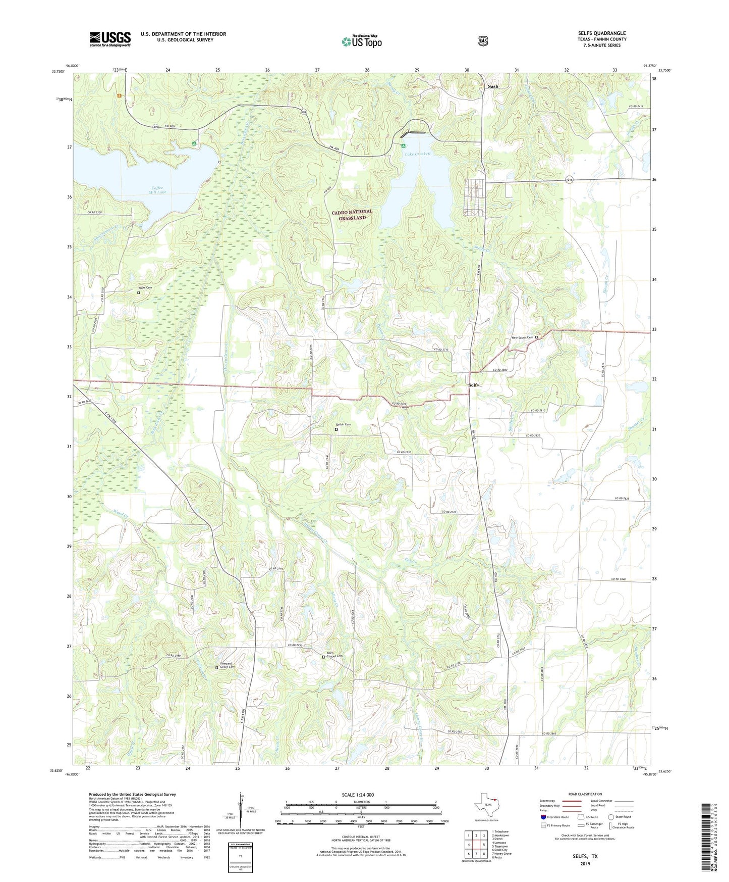 Selfs Texas US Topo Map Image