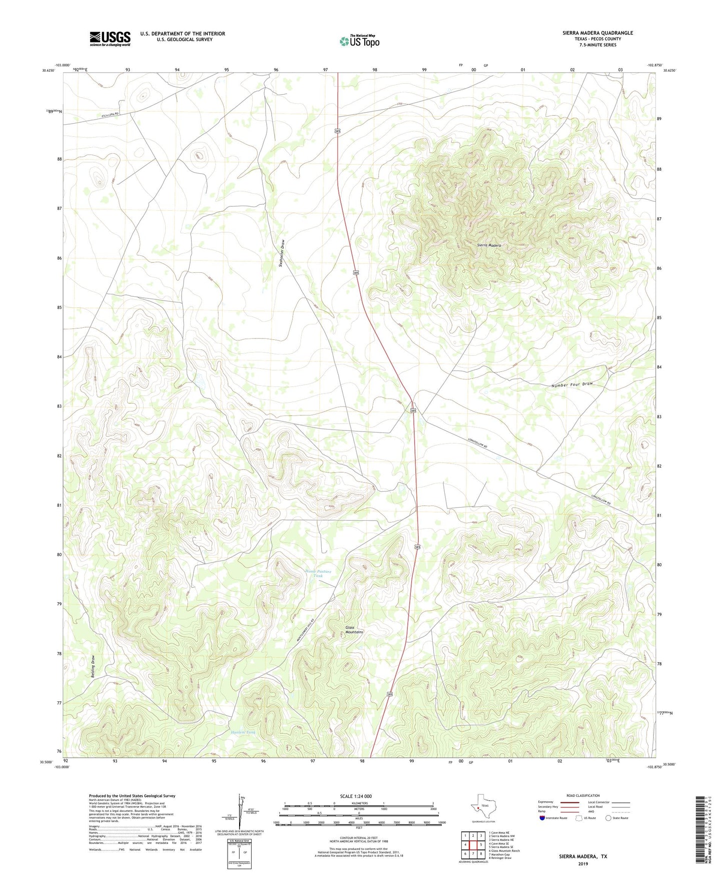 Sierra Madera Texas US Topo Map Image