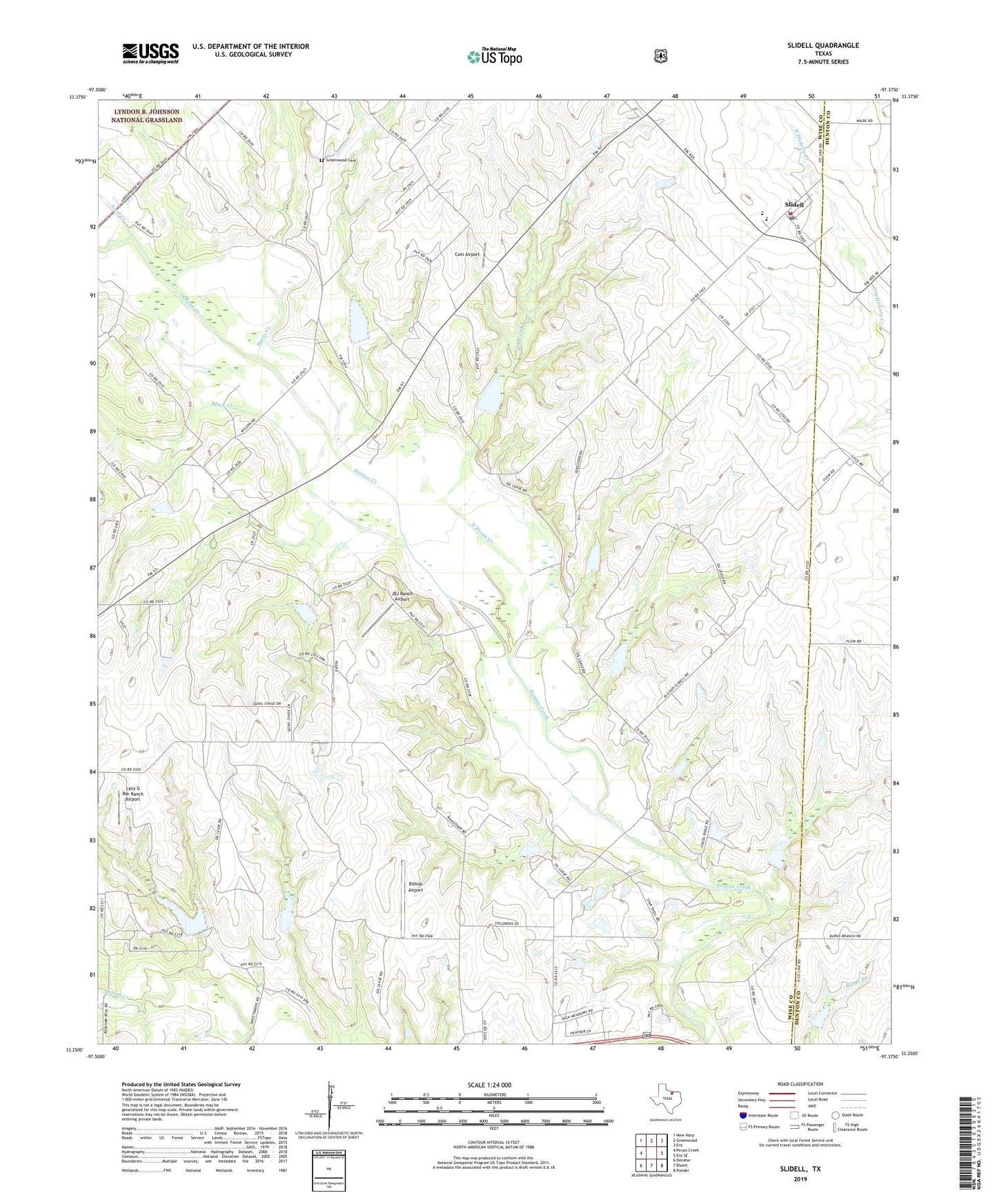 Slidell Texas US Topo Map Image