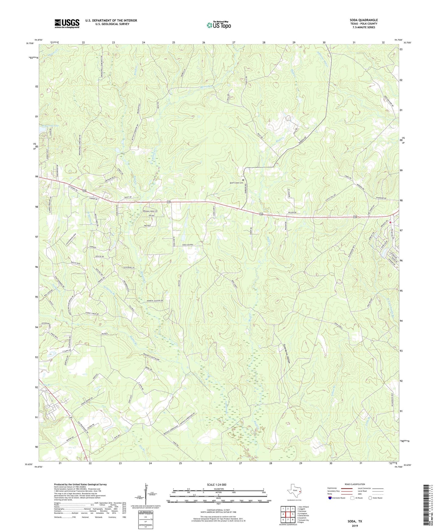 Soda Texas US Topo Map Image