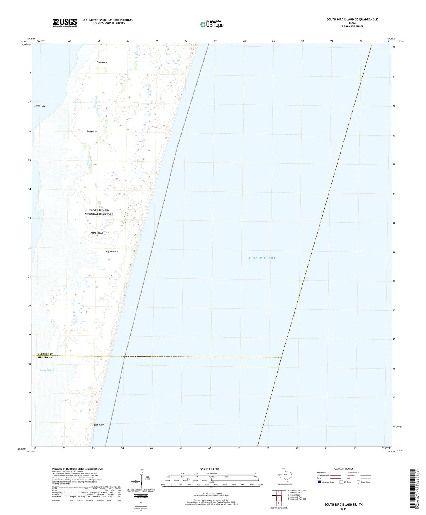 South Bird Island SE Texas US Topo Map Image