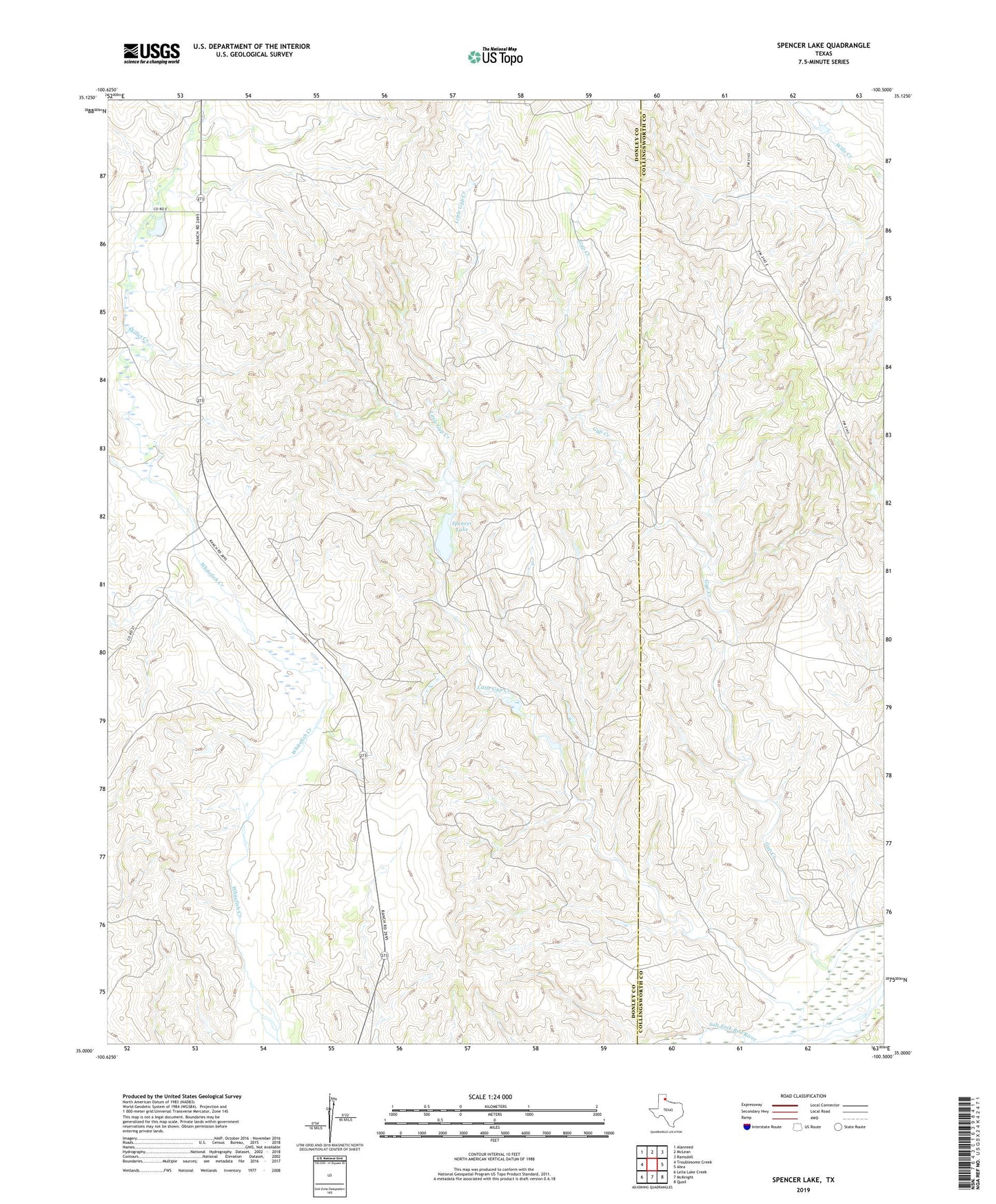 Spencer Lake Texas US Topo Map Image