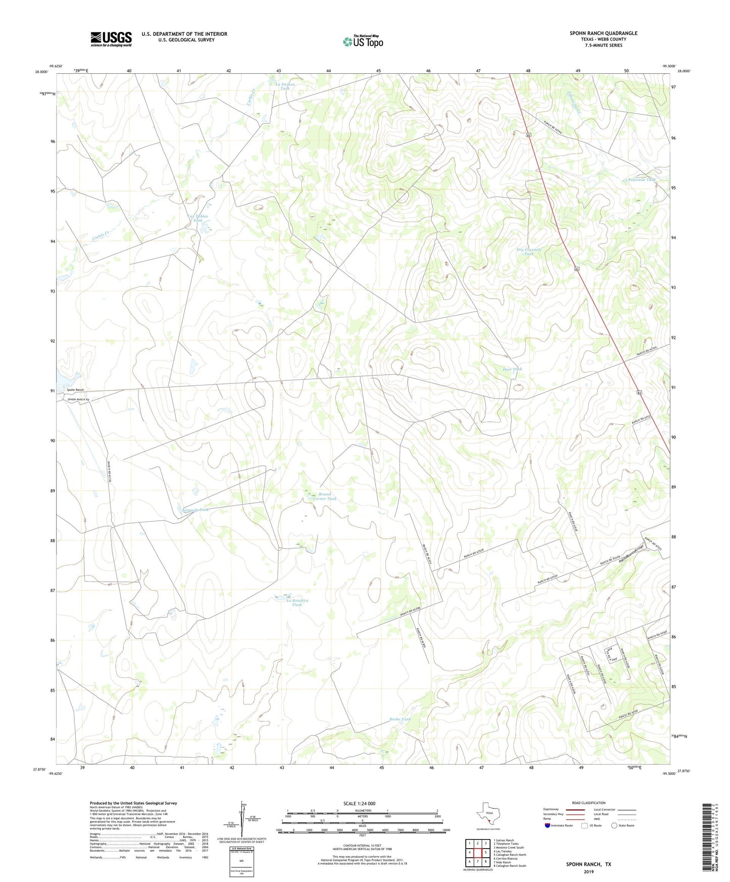 Spohn Ranch Texas US Topo Map Image